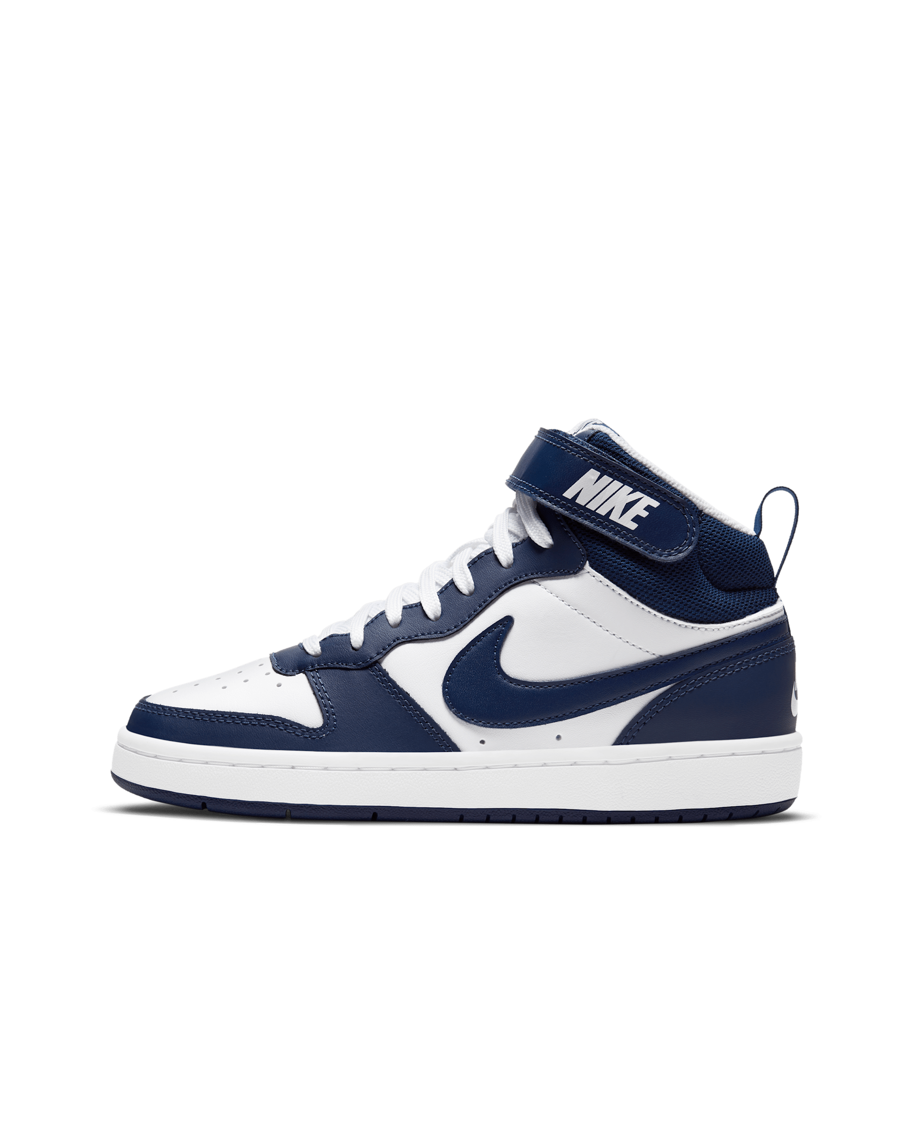 Tenis para niños grandes Nike Court Borough Mid 2 - Blanco/Azul señal/Azul vacío