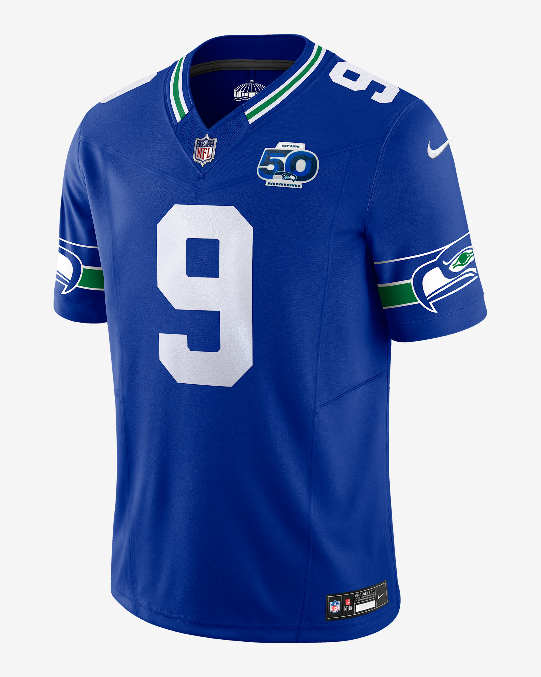 Jersey Nike Dri-FIT de la NFL Limited para hombre Kenneth Walker III Seattle Seahawks 50th Anniversary - Royal