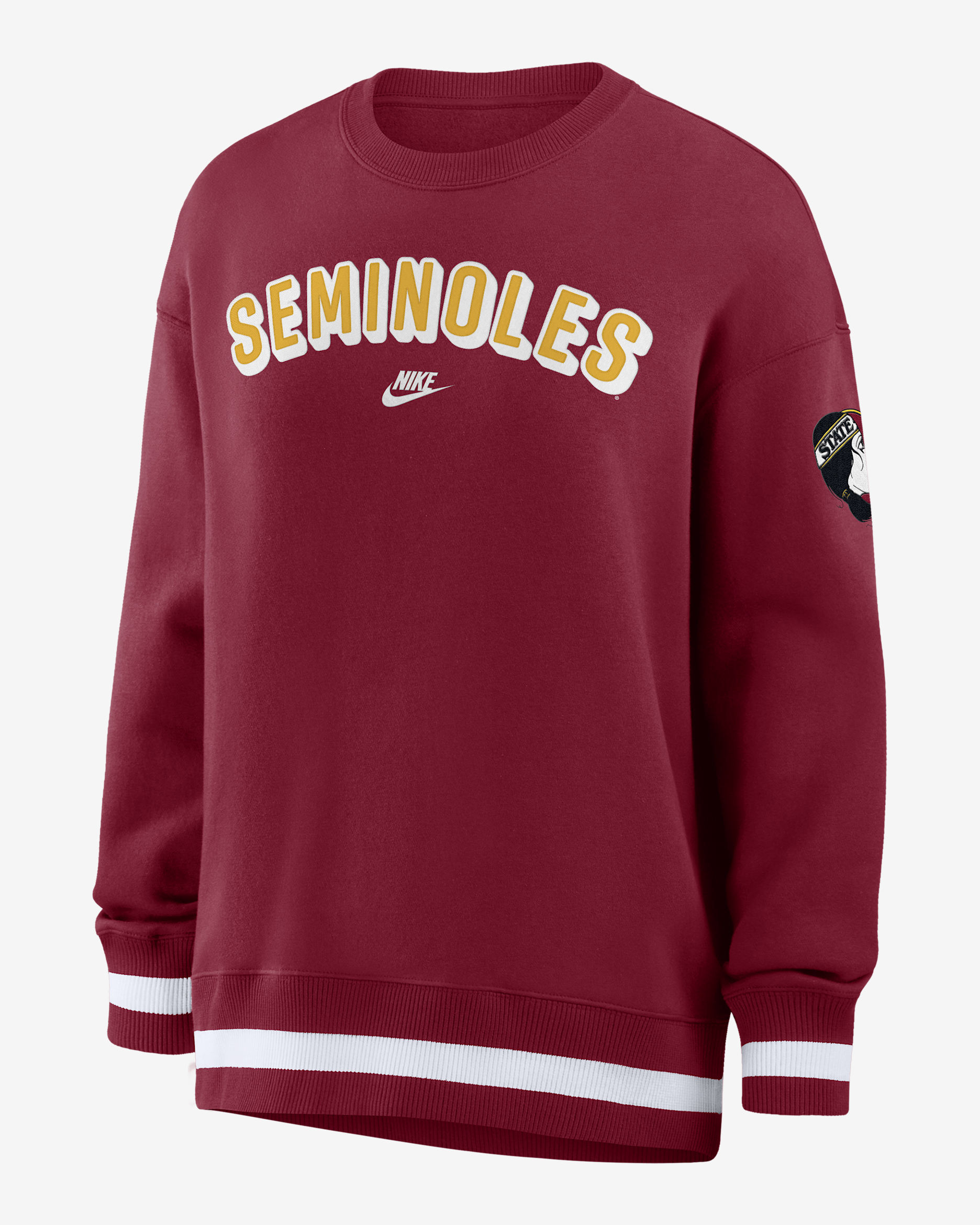 Florida State Legacy Phoenix Women's Nike College Oversized Pullover Crew - Crimson