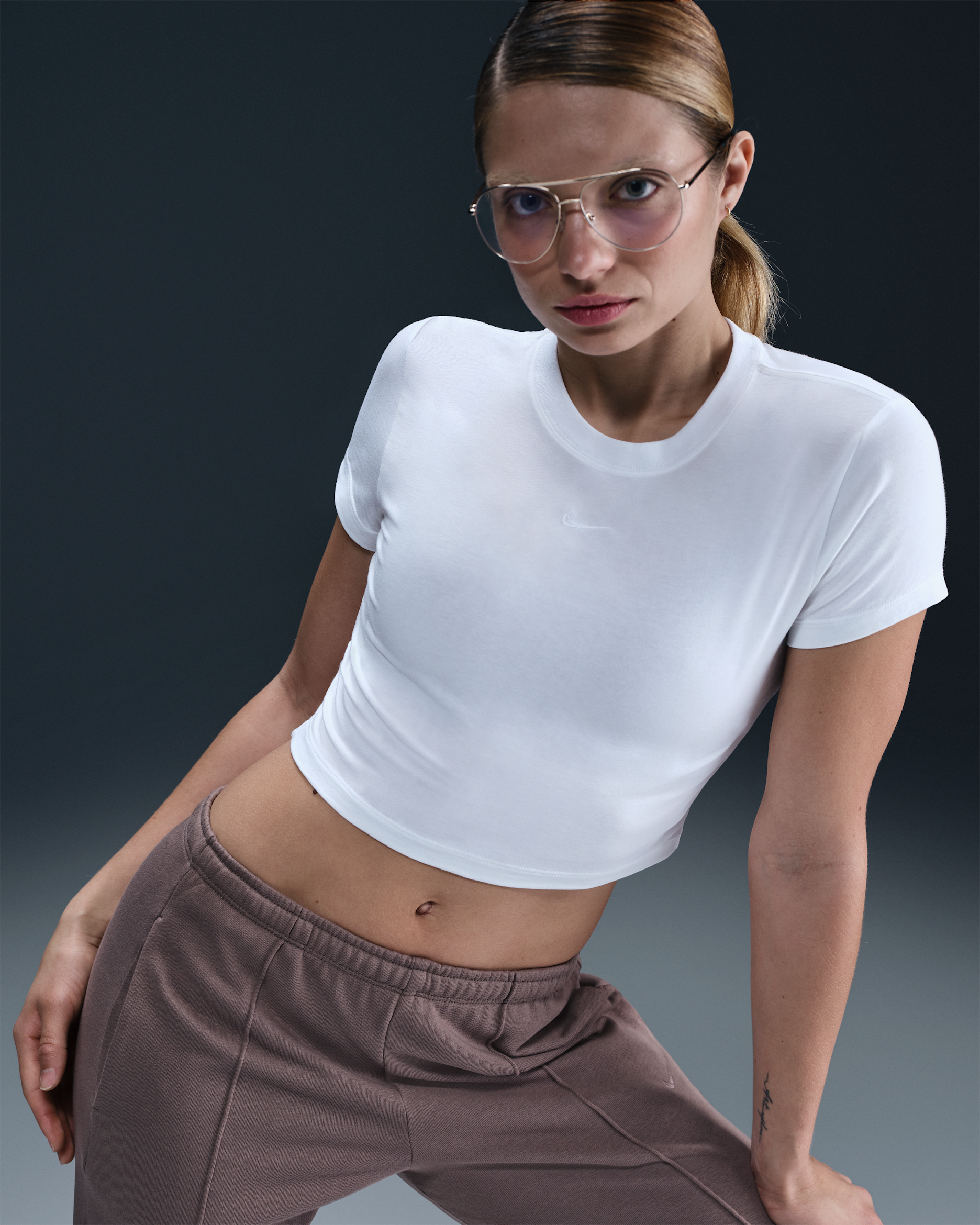 Nike Sportswear Chill Knit Women's Cropped T-Shirt - White/White