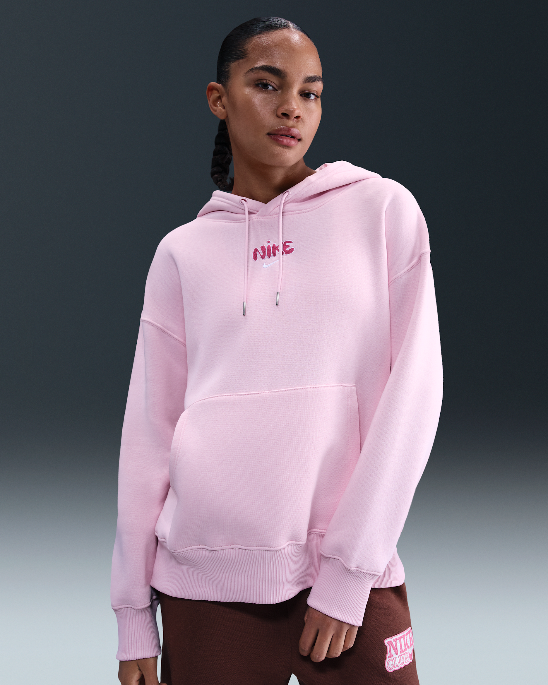 Nike Sportswear Phoenix Fleece Women's Oversized Pullover Hoodie - Pink Foam/Playful Pink