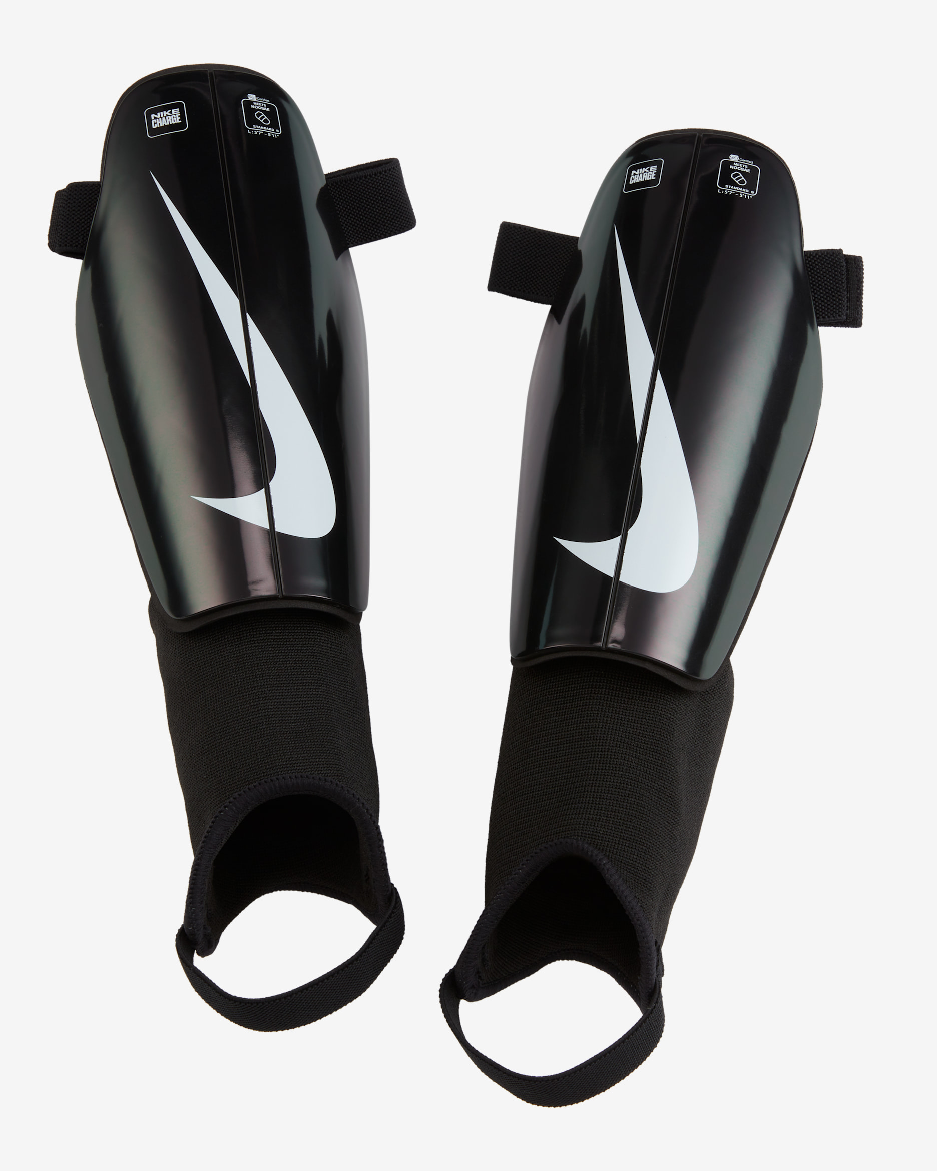 Espinillera de fútbol Nike Charge - Negro/Negro/Blanco