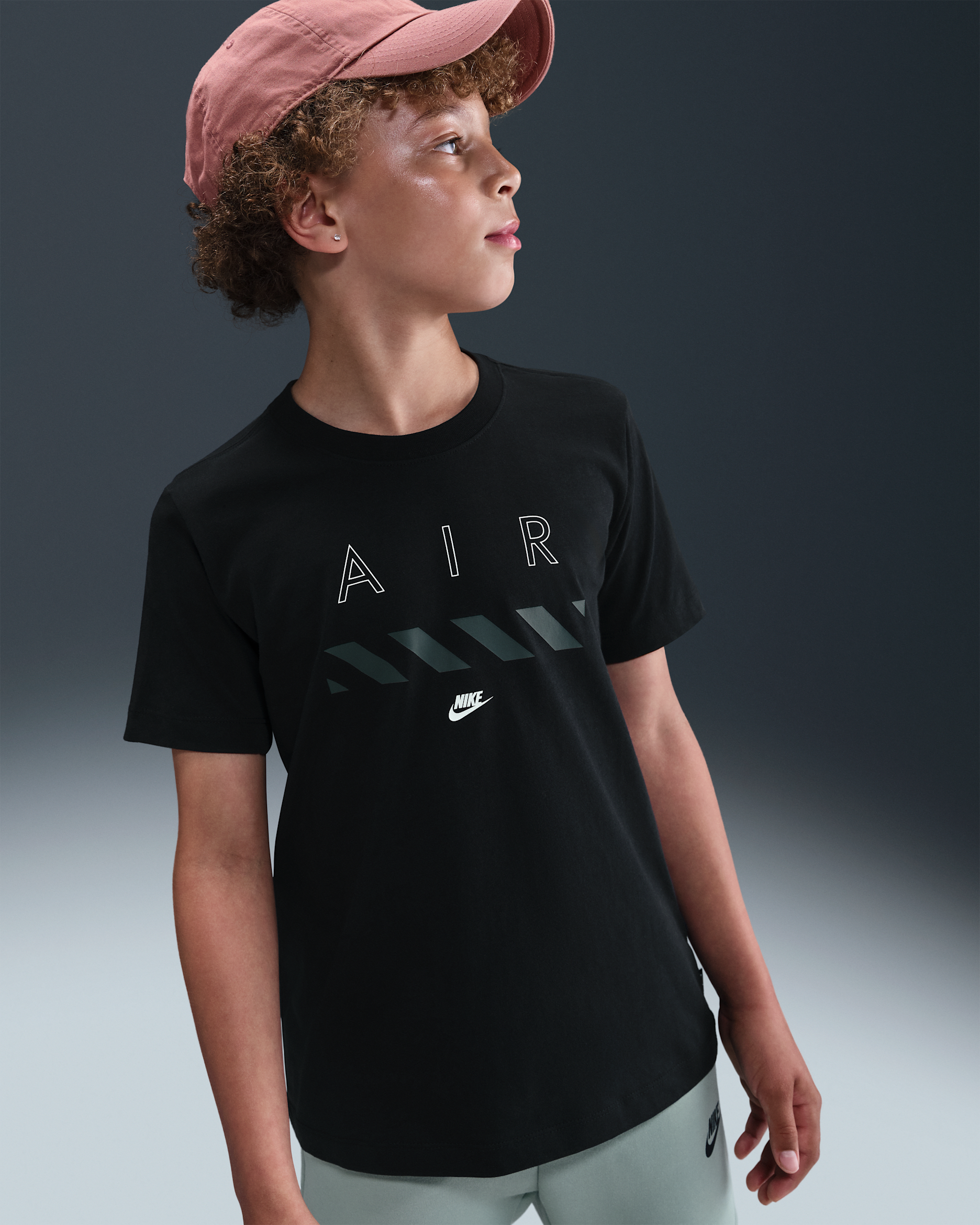 T-Shirt Nike Air για μεγάλα παιδιά - Μαύρο