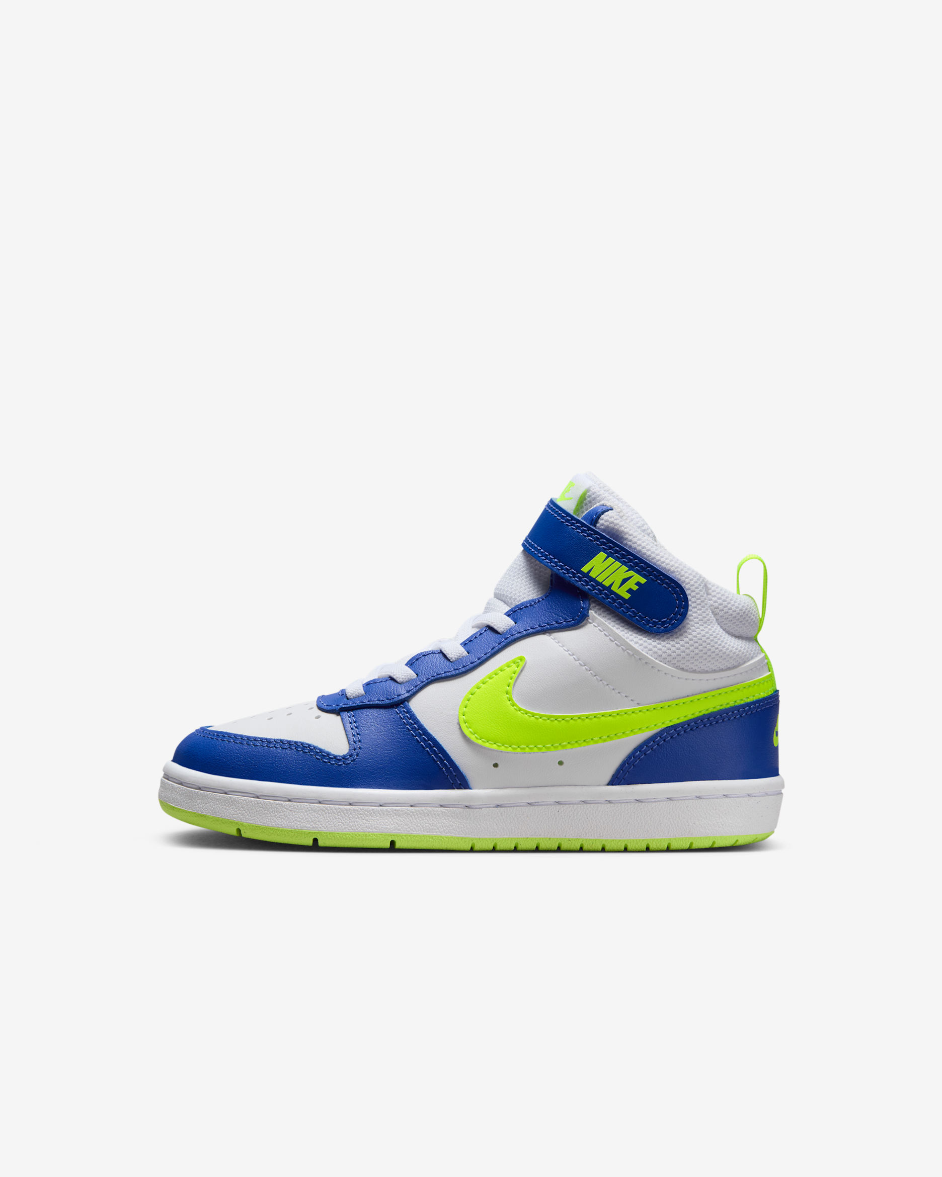 Nike Court Borough Mid 2 Little Kids' Shoes - Astronomy Blue/White/Volt