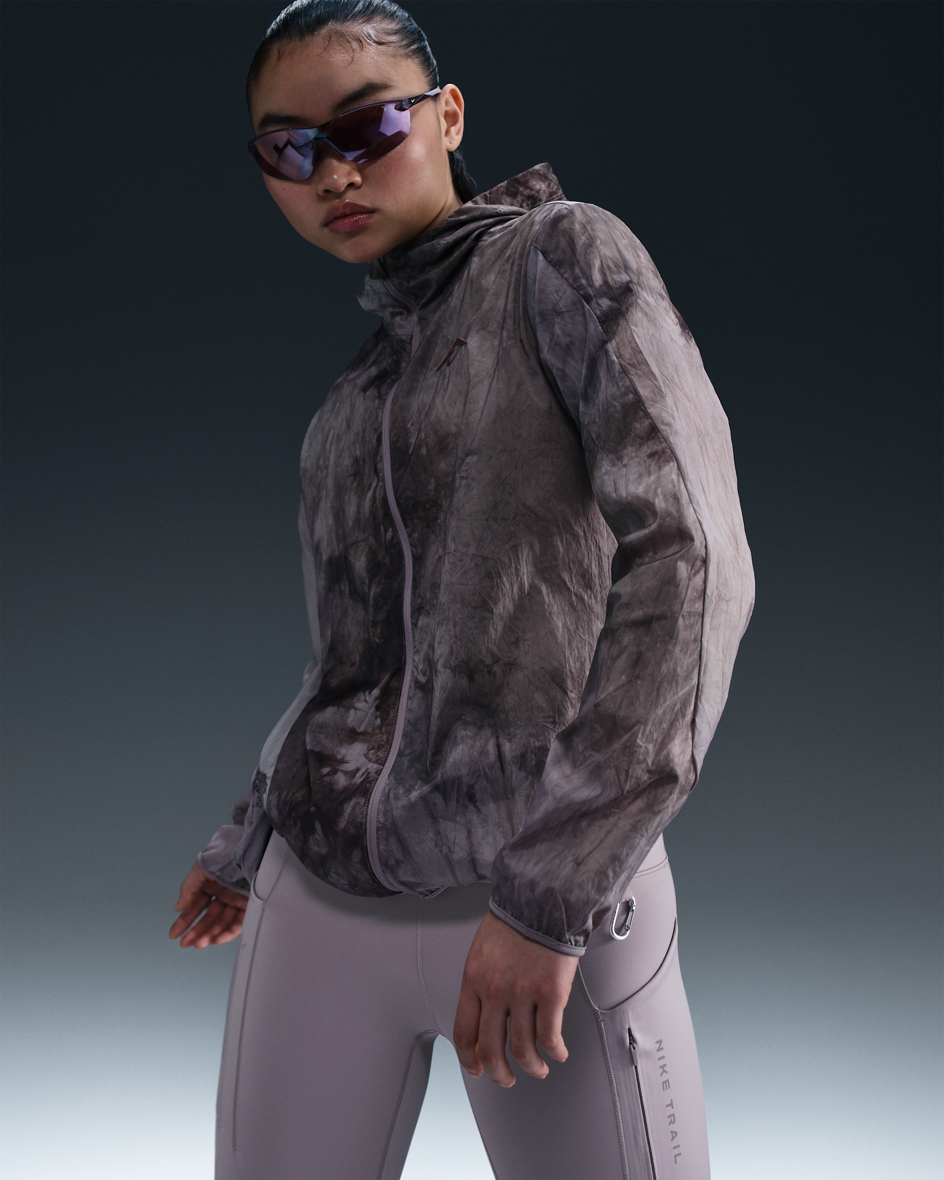 나이키 트레일 여성 리펠 러닝 재킷 - 라이트 바이올렛 오어/레드 세피아