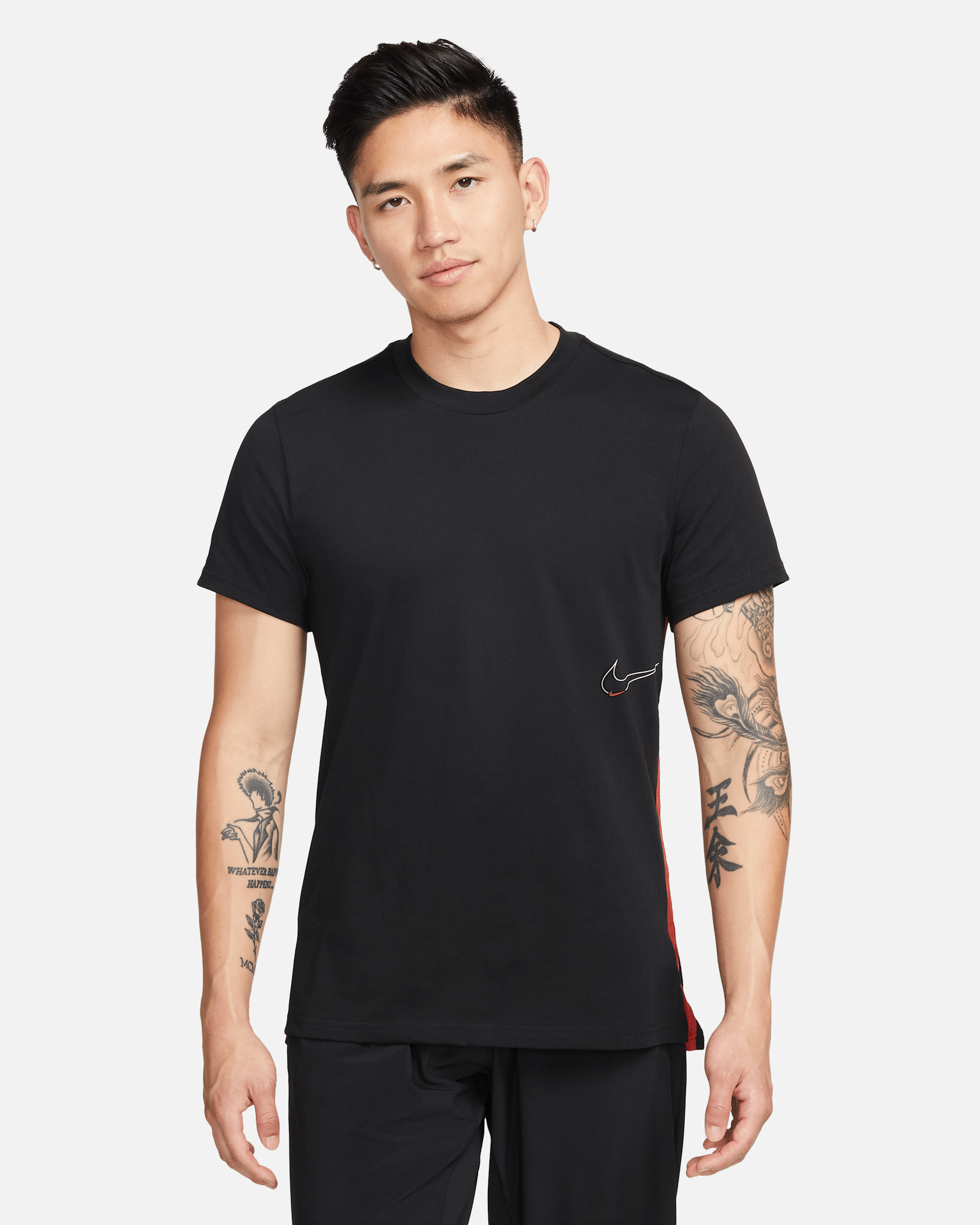 Nike Dri-FIT Men's Short-Sleeve Training Top - Black/Cinnabar