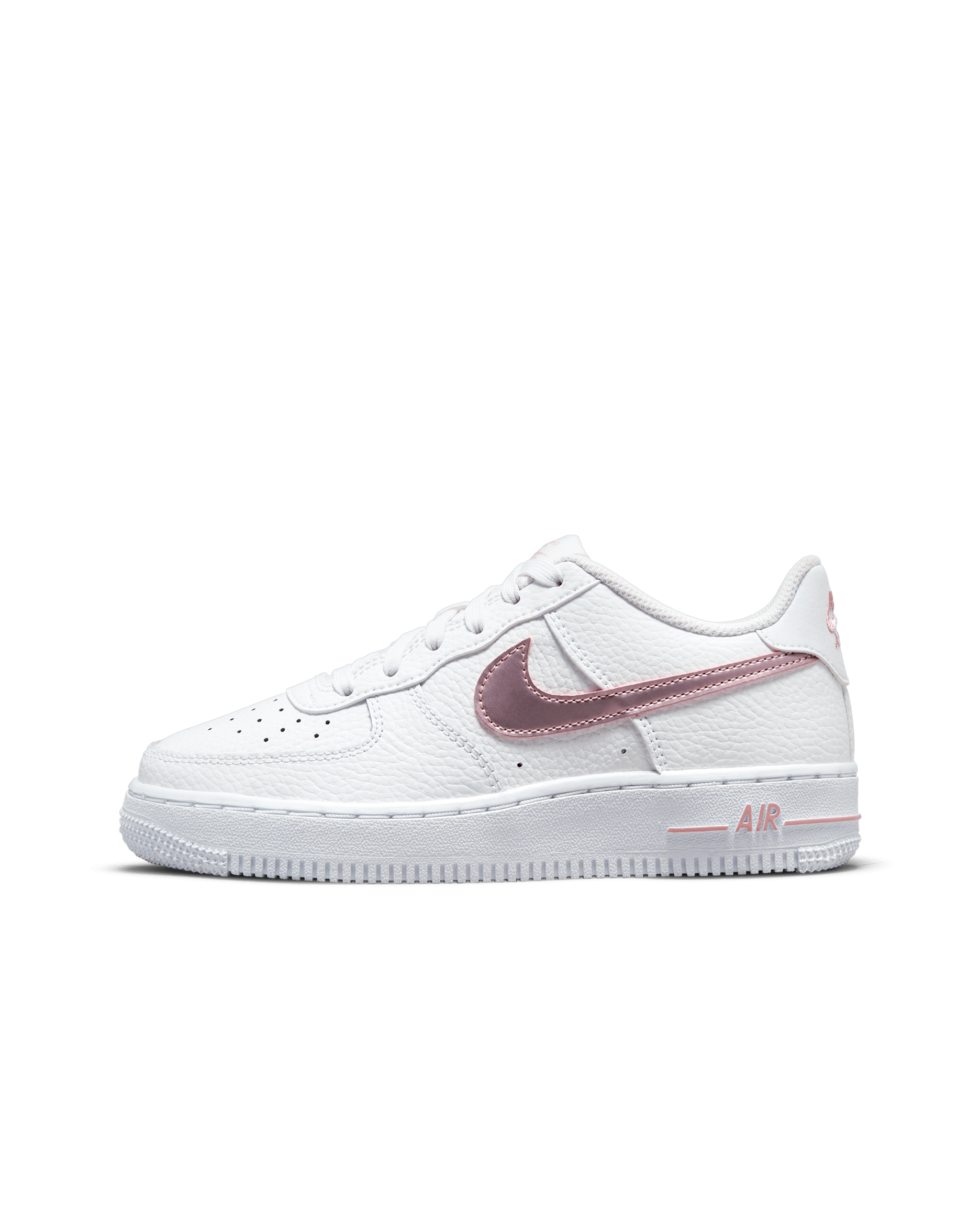 Nike Air Force 1 Older Kids' Shoes - White/Pink Glaze