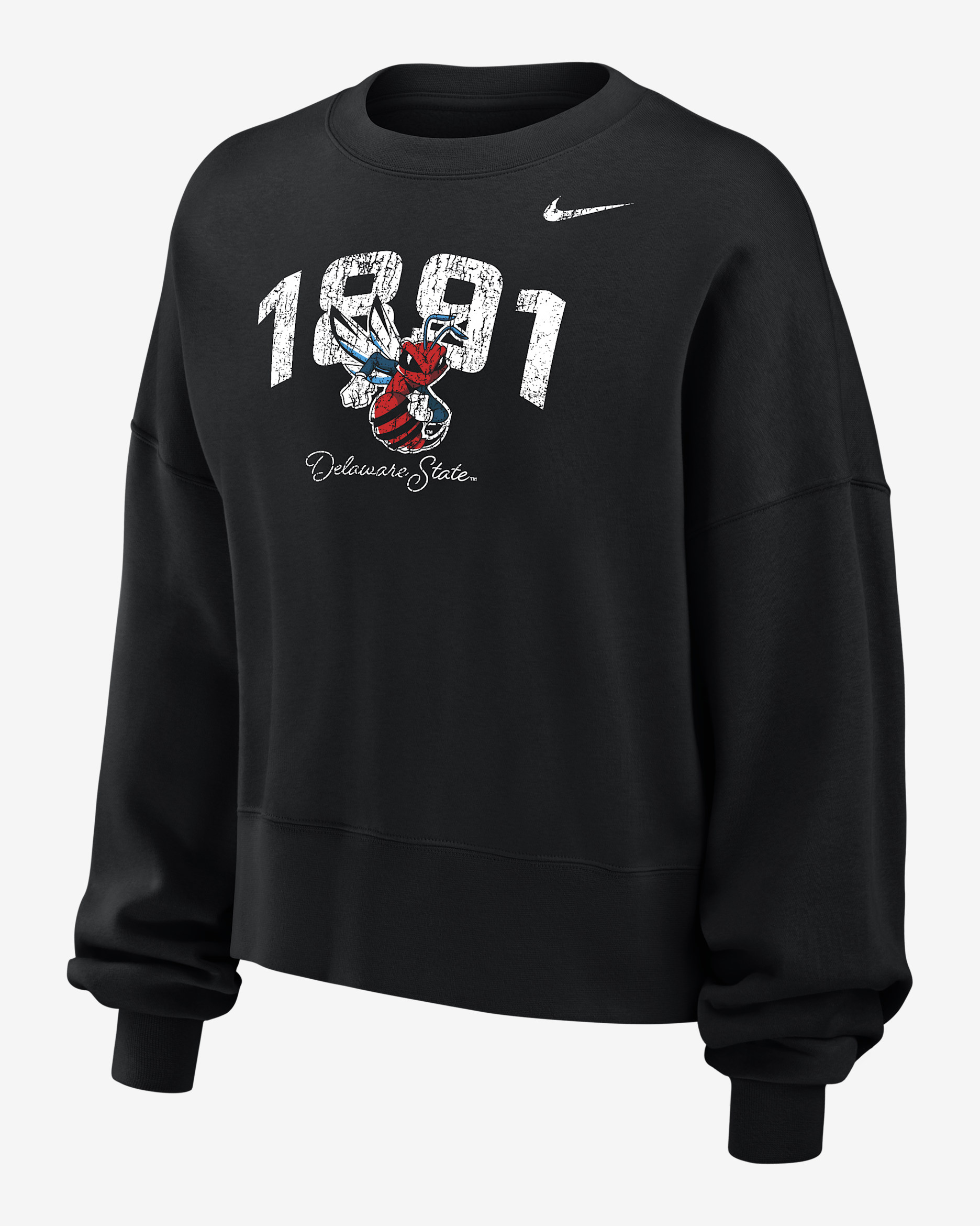 Jordan College Phoenix Fleece (Delaware State University) Women's Crew-Neck Sweatshirt - Black