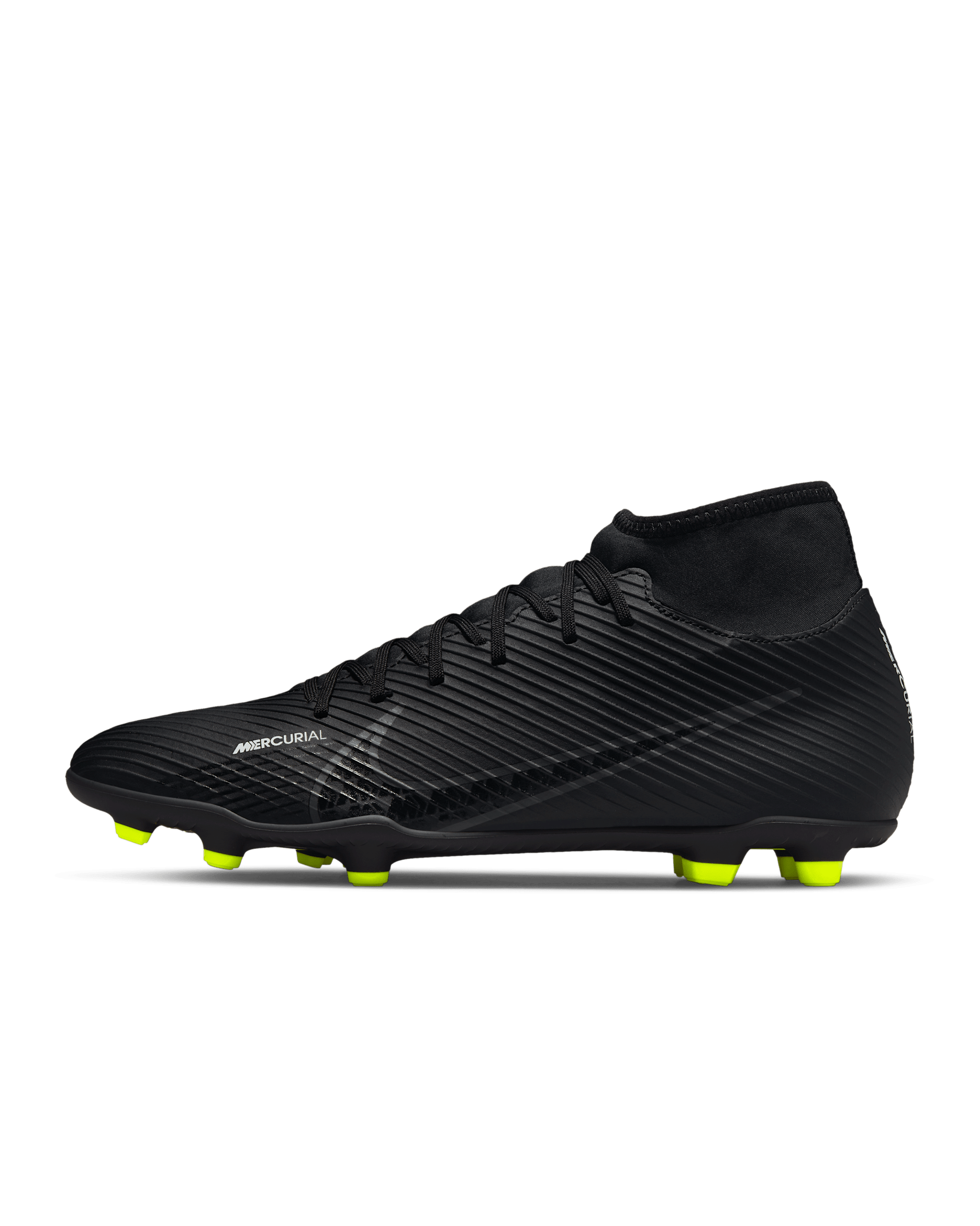 Nike Mercurial Superfly 9 Club Multi-Ground High-Top Football Boot - Black/Summit White/Volt/Dark Smoke Grey