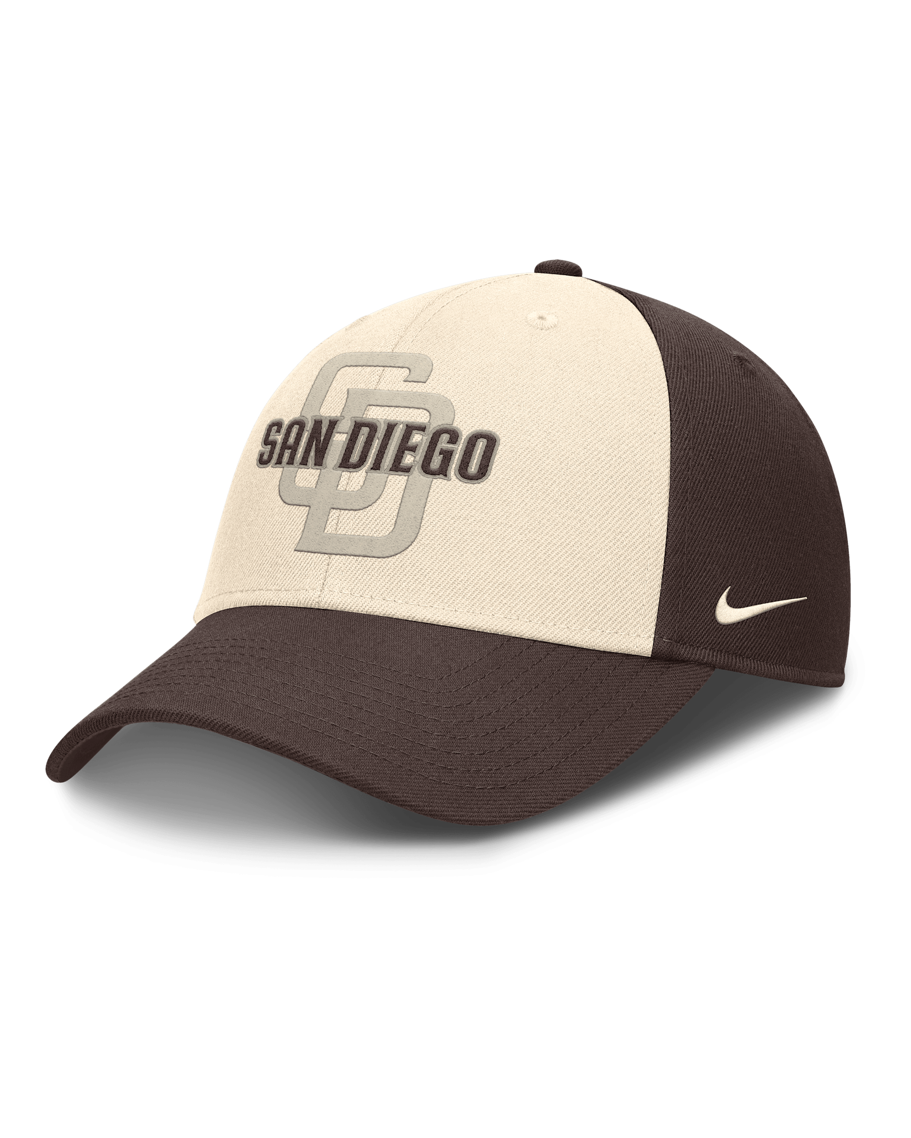 Gorra Nike Dri-FIT de la MLB ajustable para hombre San Diego Padres Statement Club - Marrón