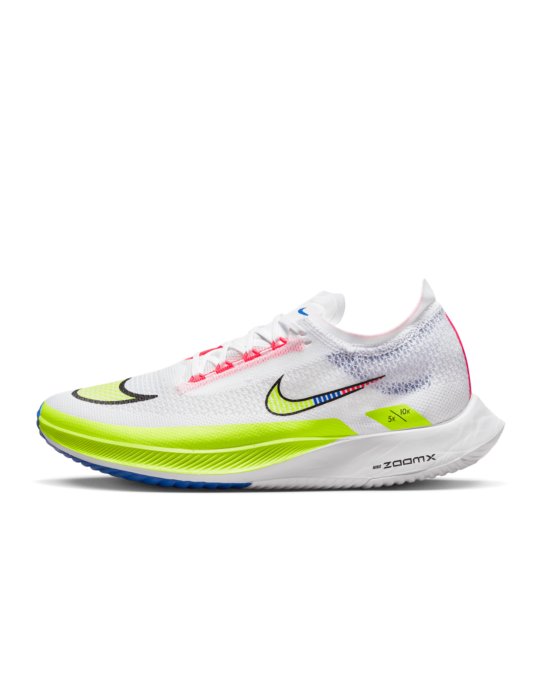 Nike Streakfly Premium Road Racing Shoes - White/Volt/Racer Blue/Black