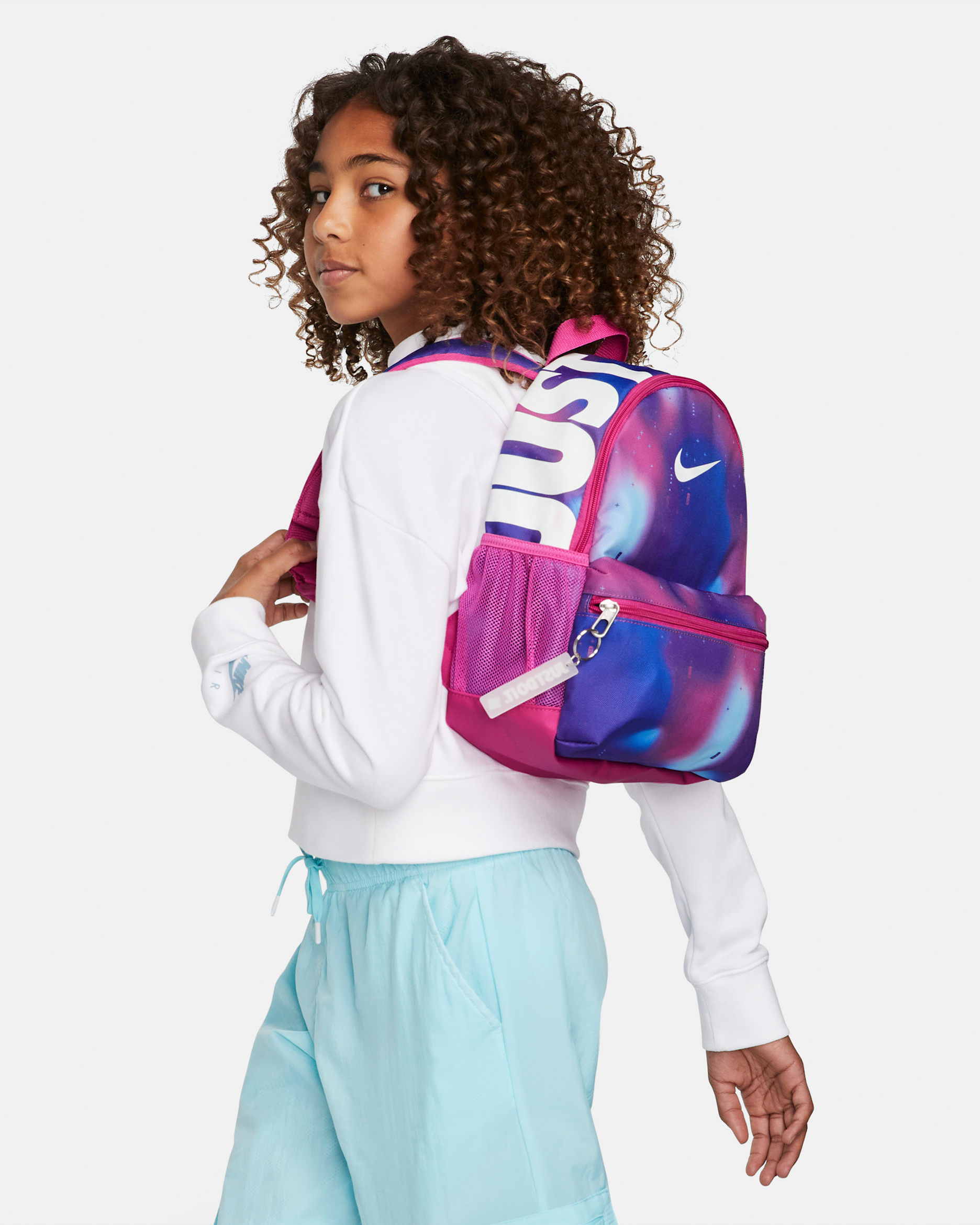 Nike Brasilia JDI Kids' Mini Backpack (11L) - Active Fuchsia/Black/White