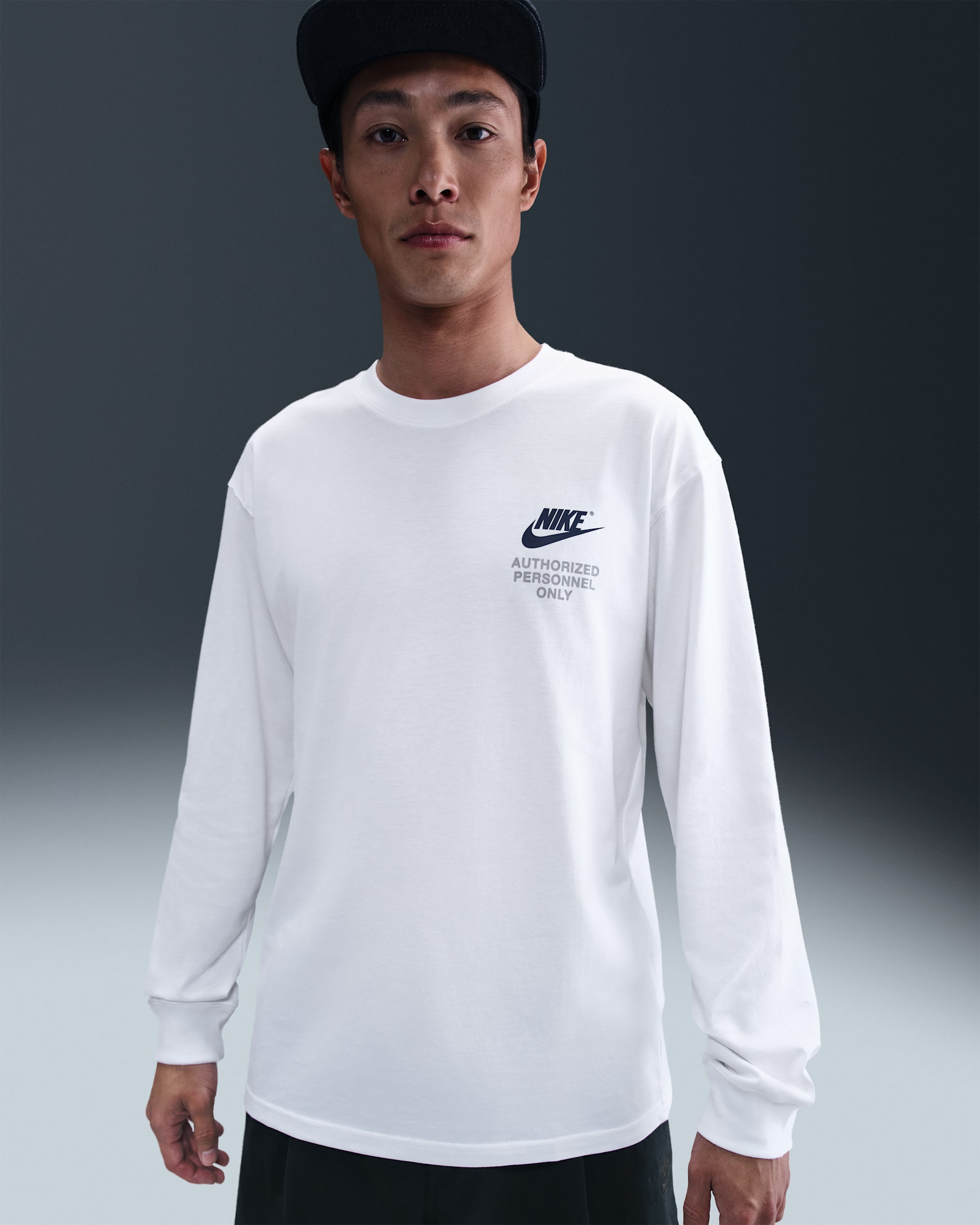 ナイキ スポーツウェア メンズ ロングスリーブ Max90 Tシャツ - ホワイト/ミッドナイトネイビー