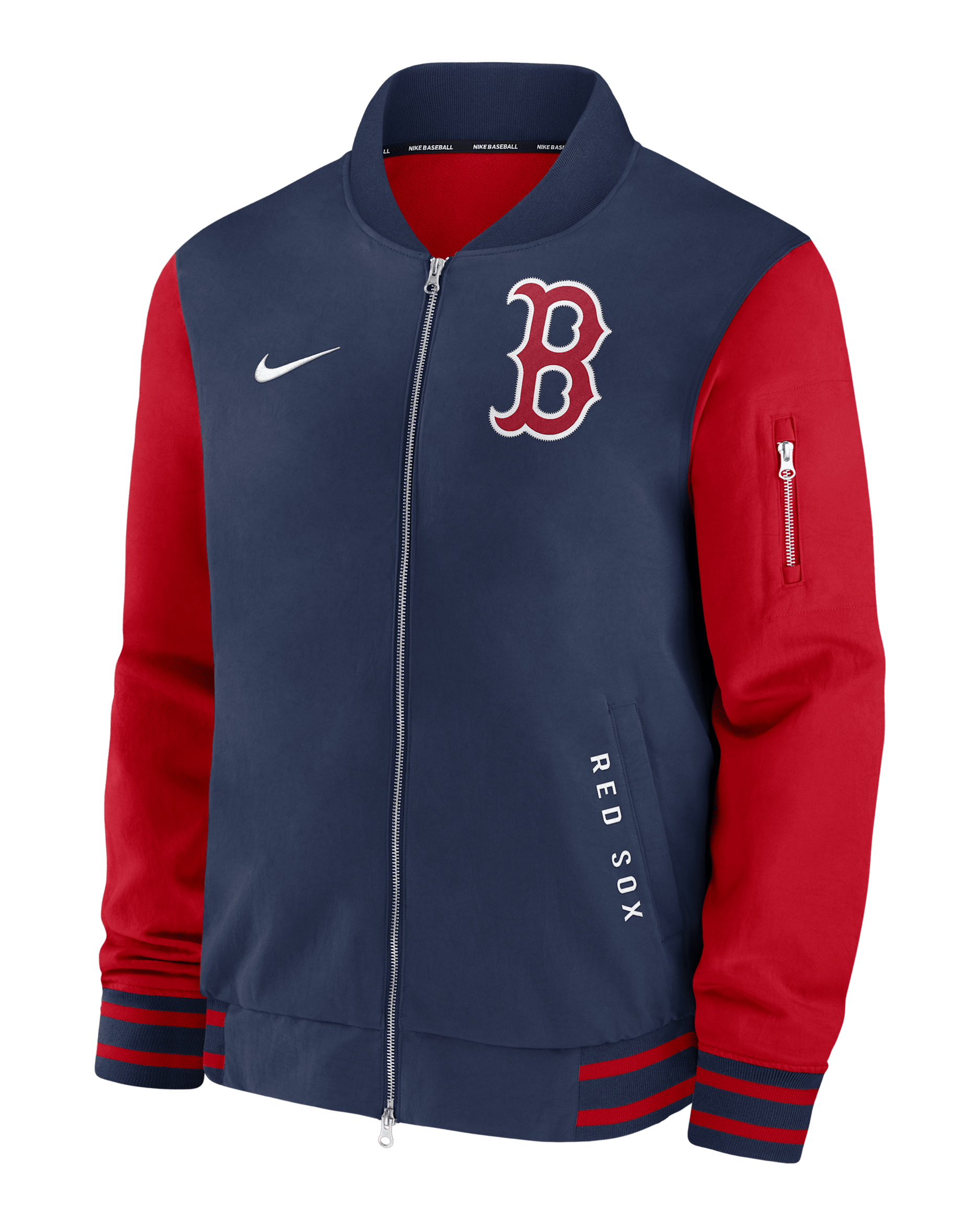 Boston Red Sox Authentic Collection Dugout Men's Nike MLB Full-Zip Bomber Jacket - Midnight Navy