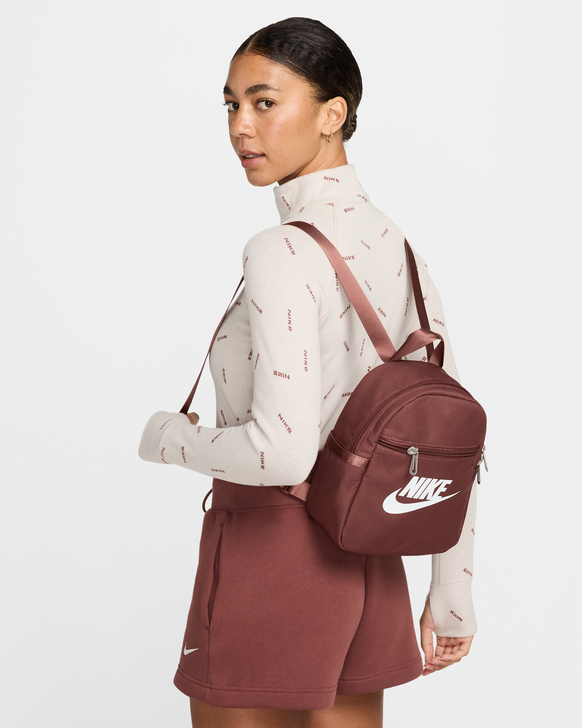 Nike Sportswear Futura 365 Women's Mini Backpack (6L) - Red Sepia/Red Sepia/White