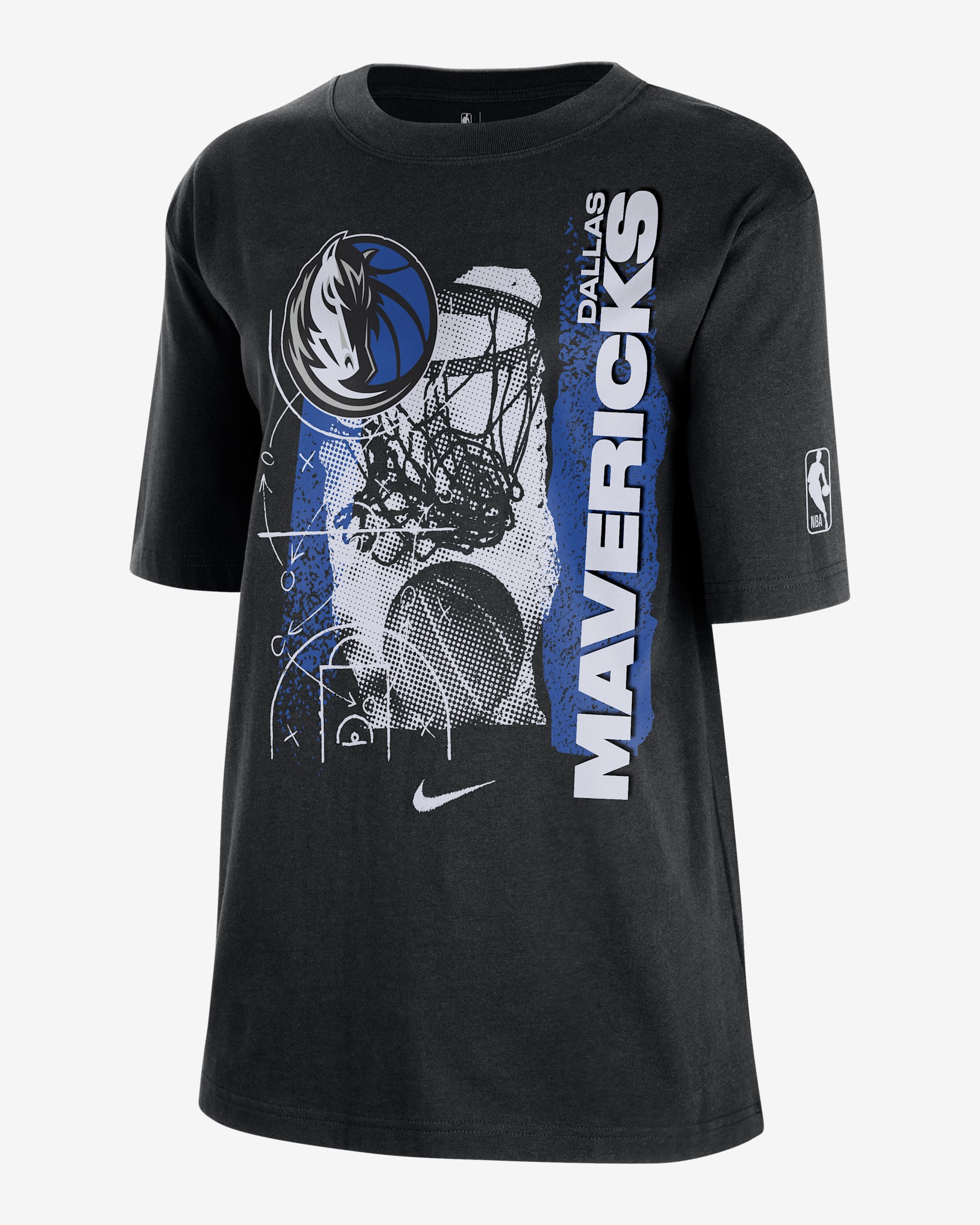 Dallas Mavericks Courtside Women's Nike NBA T-Shirt - Black