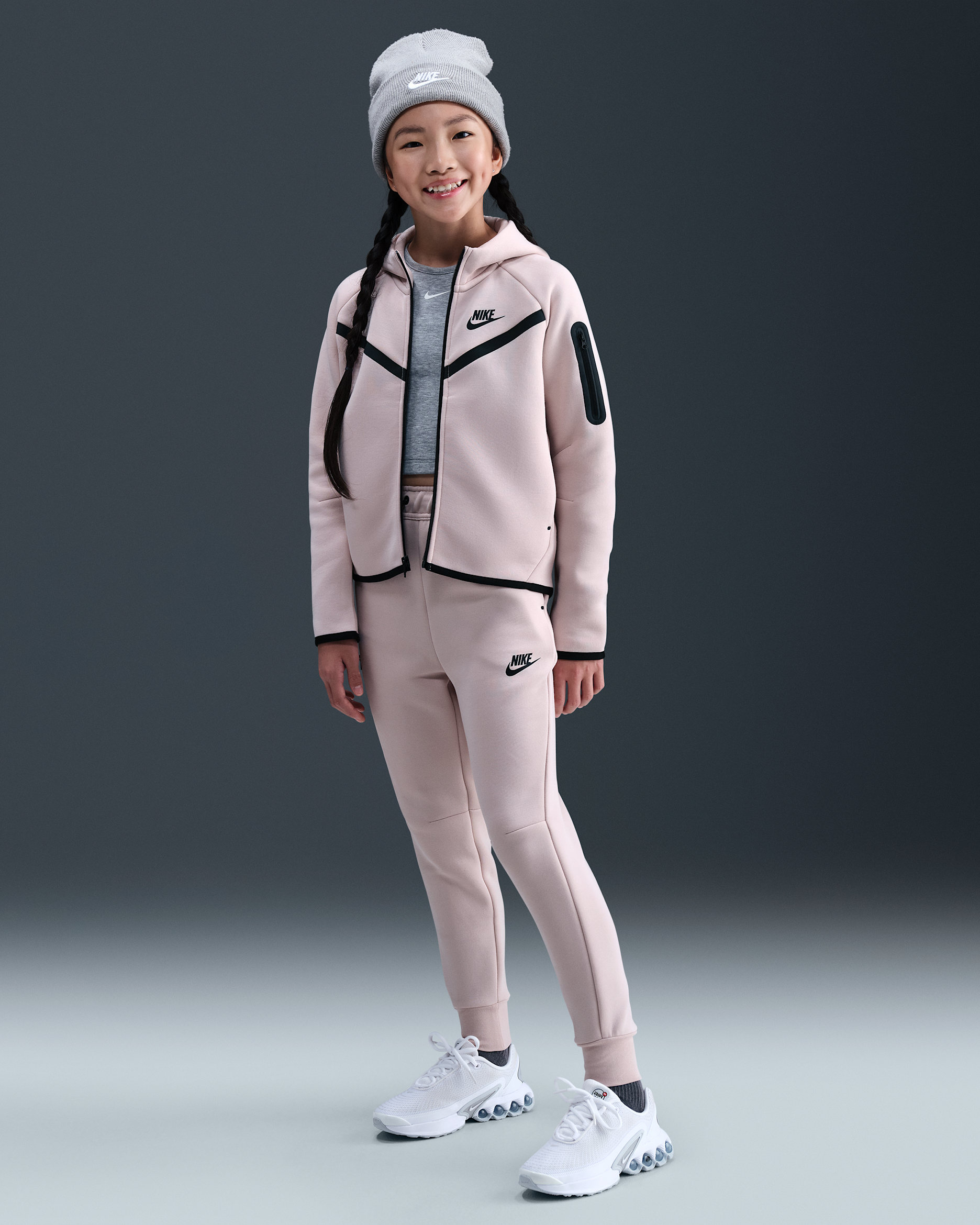 Nike Sportswear Tech Fleece joggingbroek voor meisjes - Silt Red/Zwart/Zwart
