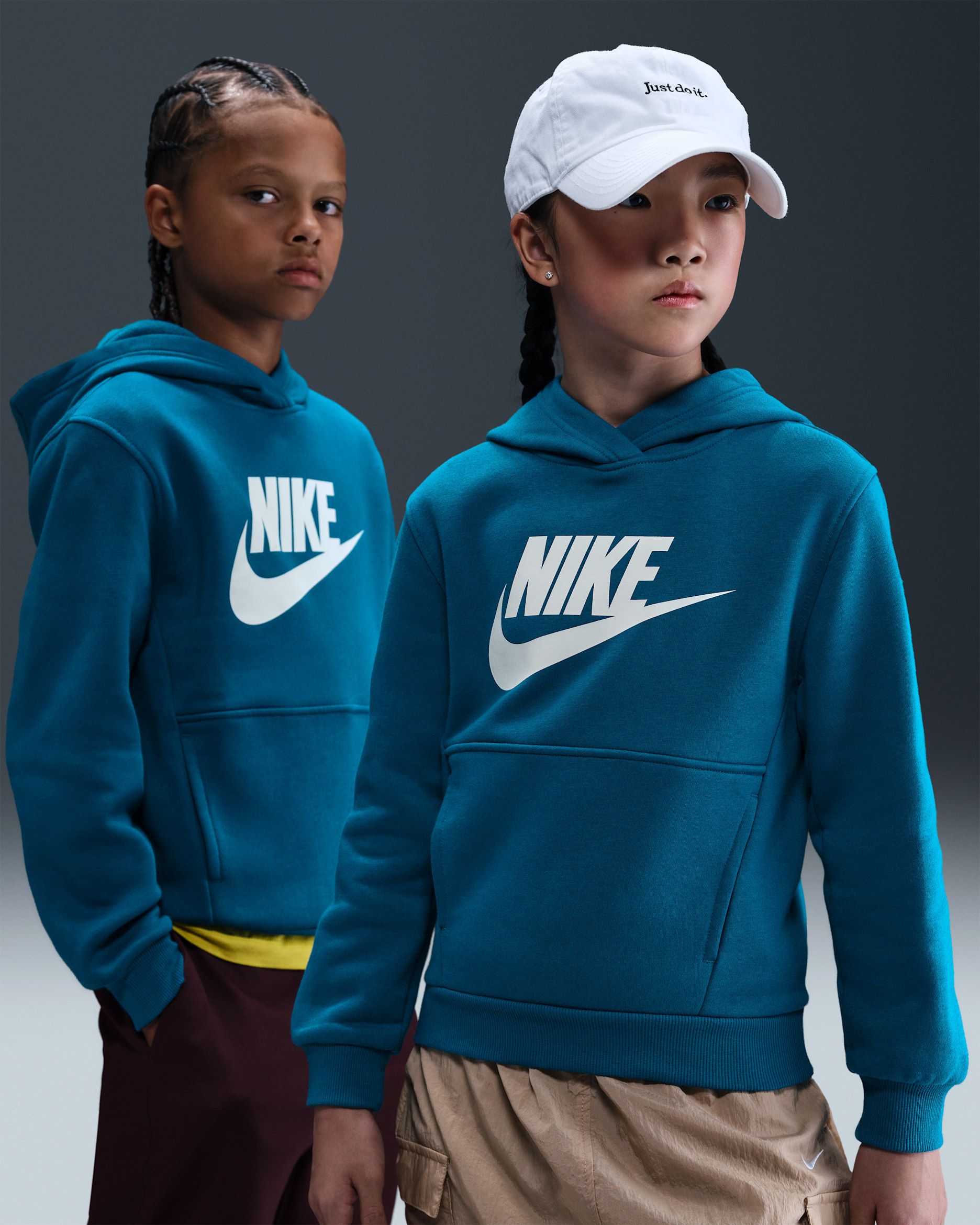 Nike Sportswear Club Fleece Big Kids' Hoodie - Green Abyss/White