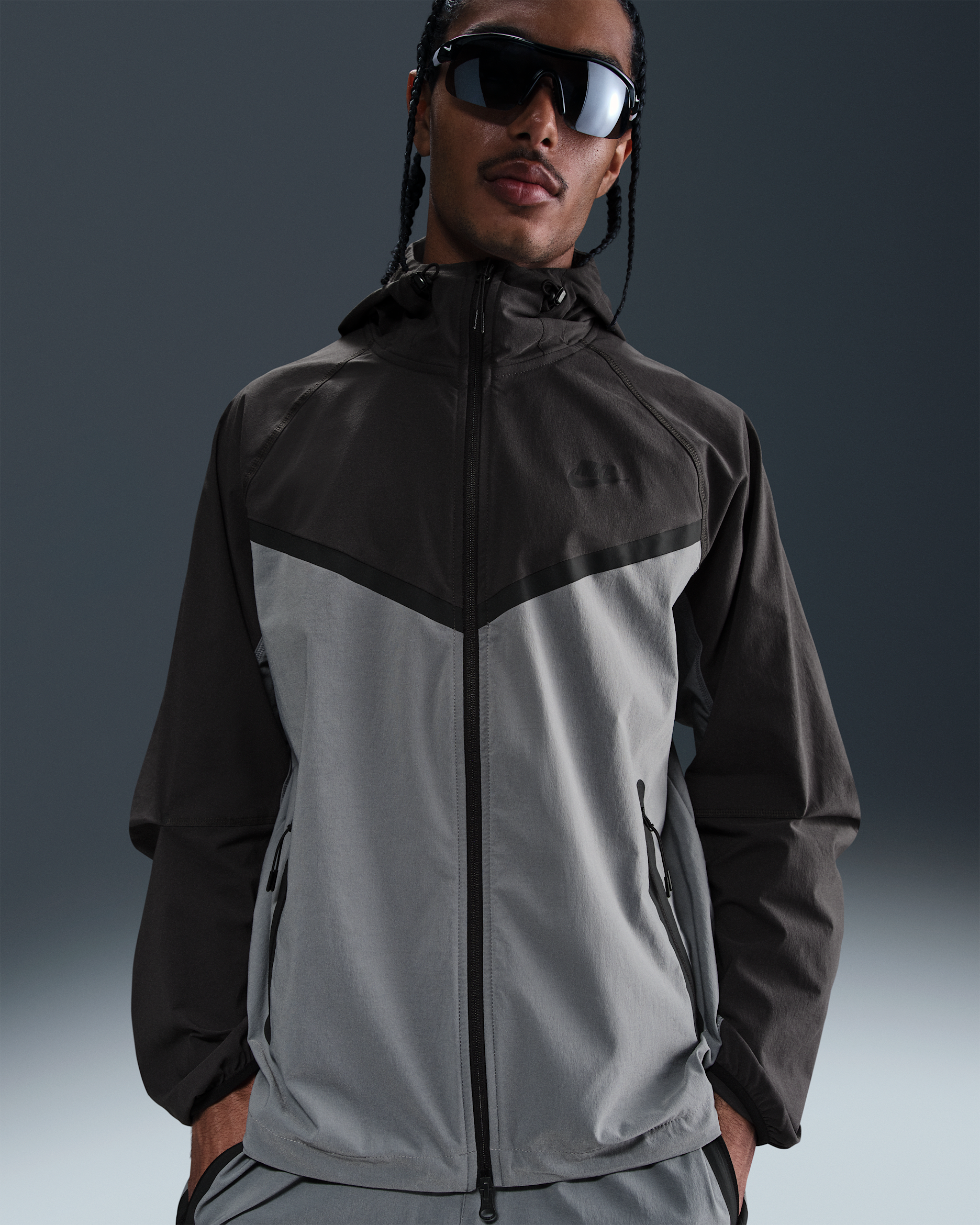 Ανδρικό υφαντό τζάκετ Nike Tech - Cool Grey/Anthracite/Μαύρο
