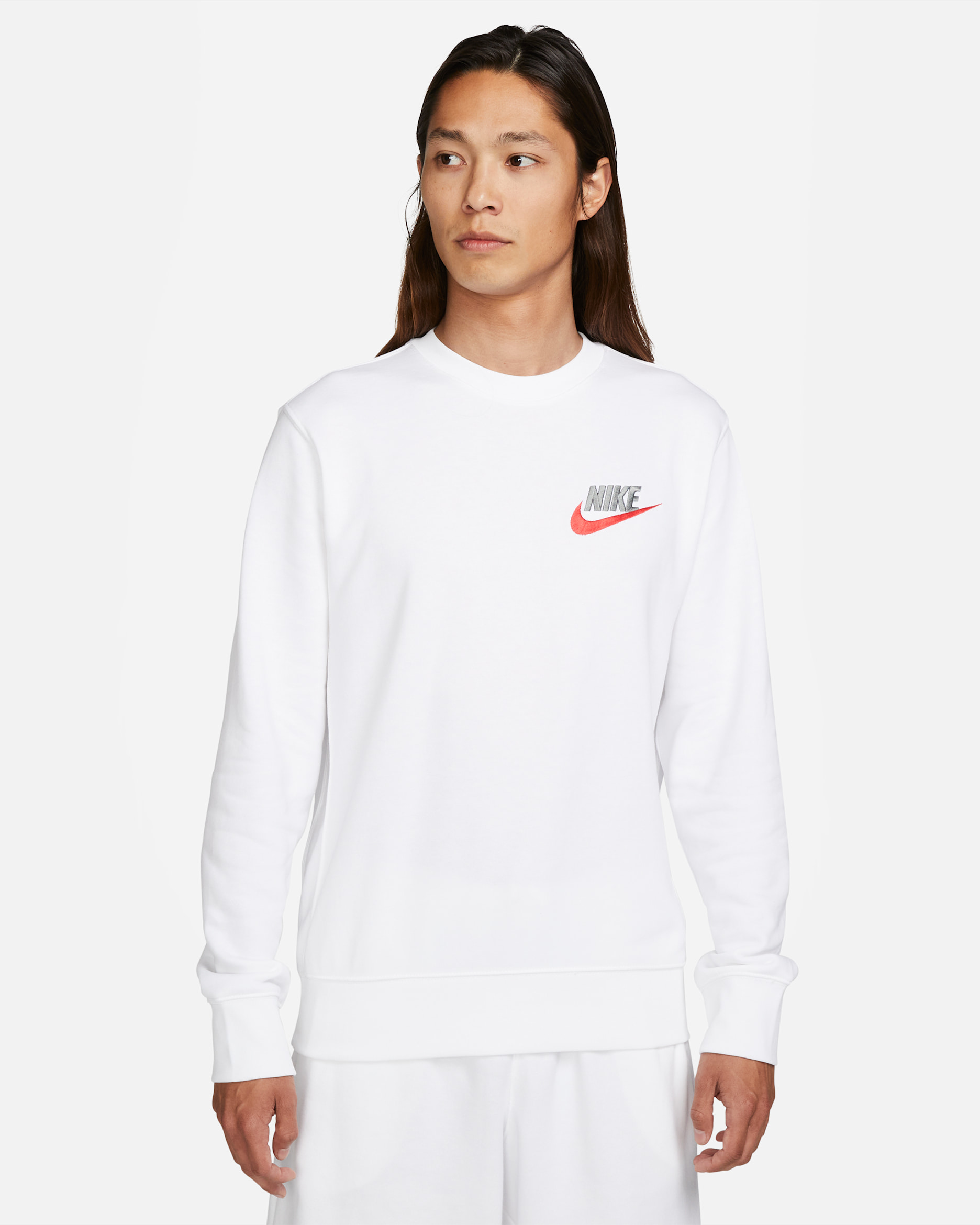 Nike Club Men's French Terry Crew - White