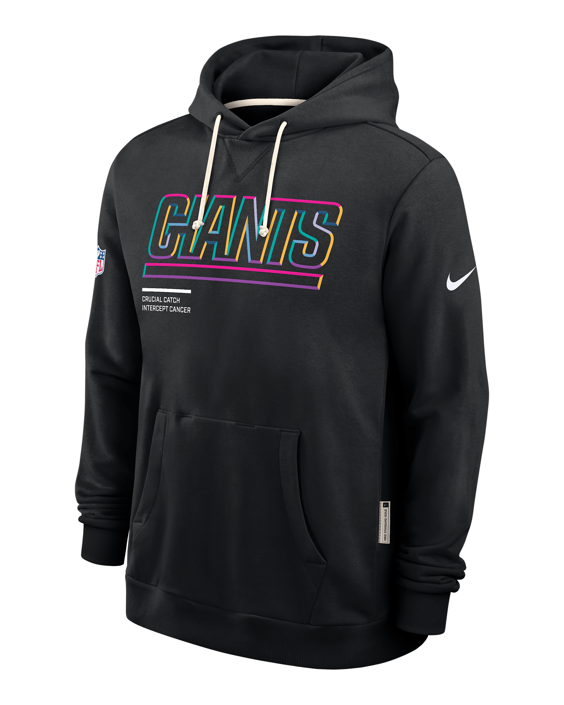 New York Giants Crucial Catch Sideline Men's Nike Dri-FIT NFL Pullover Hoodie - Black