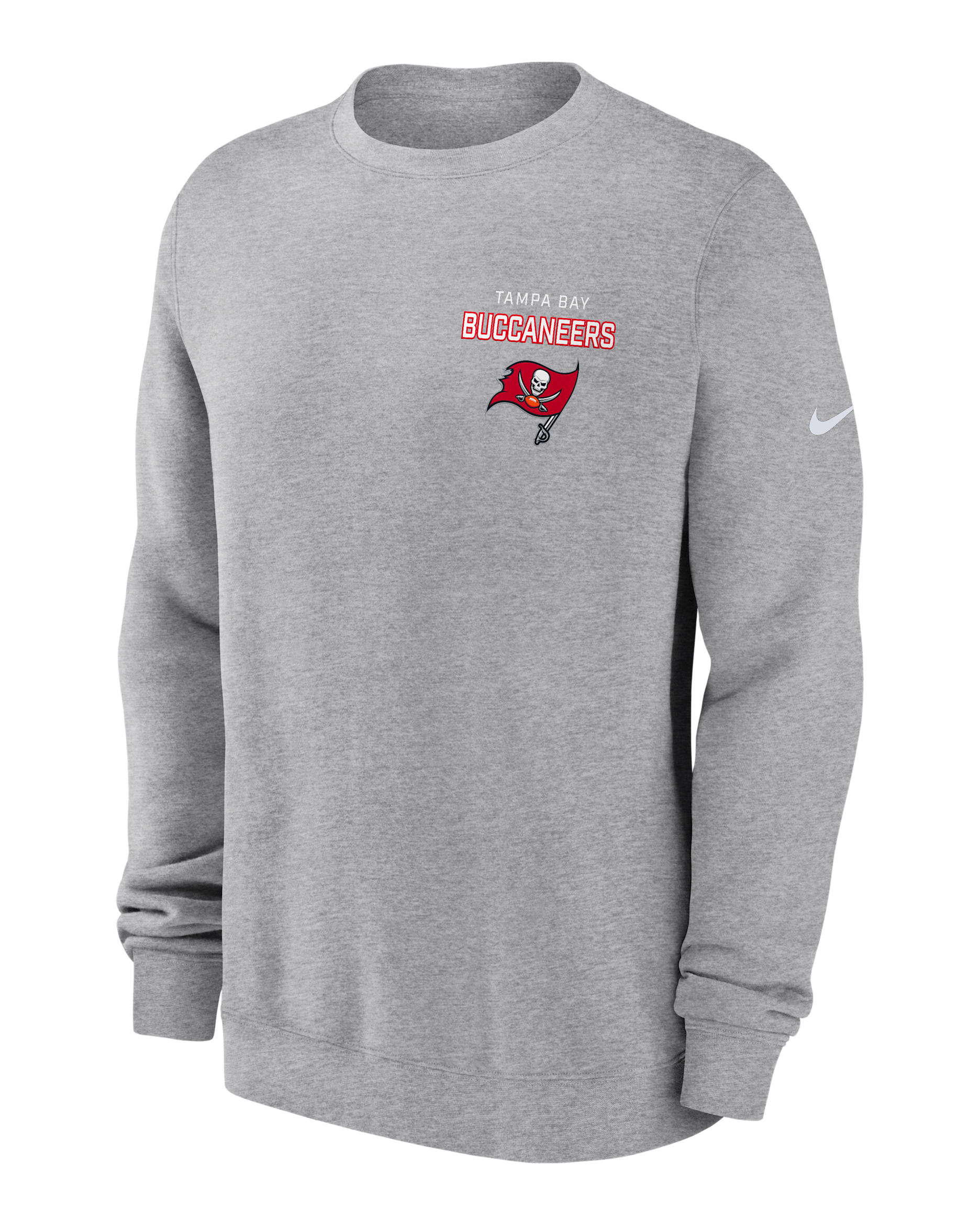Sudadera de cuello redondo sin cierre Nike de la NFL para hombre Tampa Bay Buccaneers Draw Block Club - Gris jaspeado