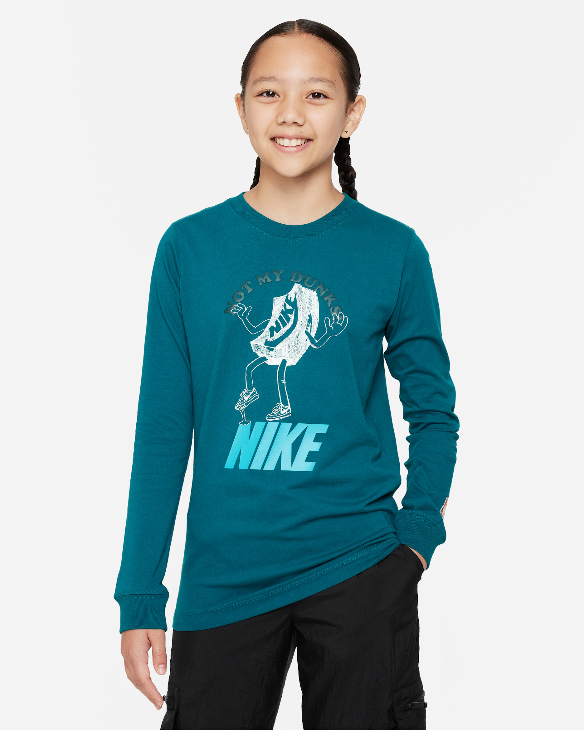 Nike Sportswear Older Kids' Long-Sleeve T-Shirt - Geode Teal
