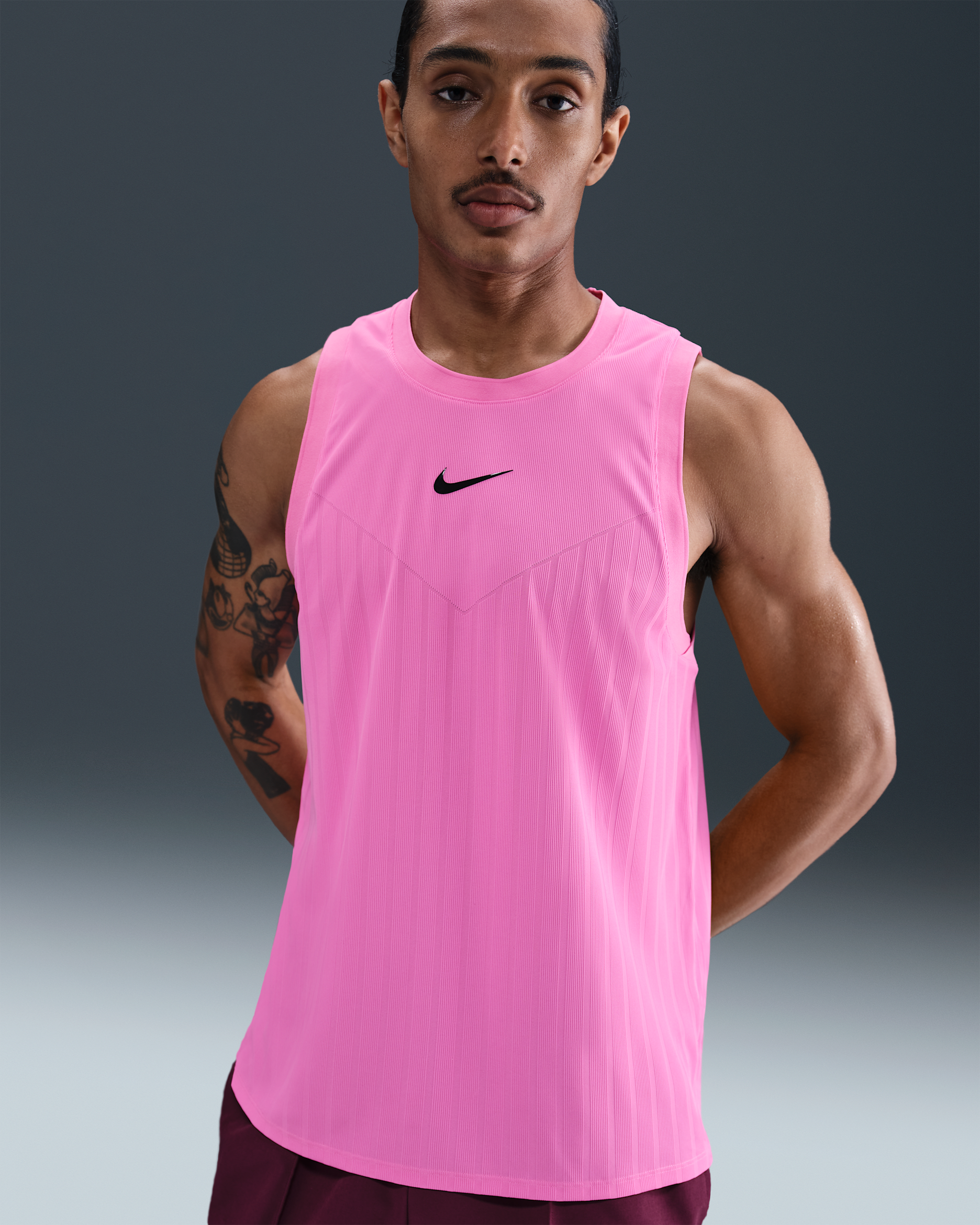 Camiseta de tirantes de tenis Dri-FIT ADV para hombre NikeCourt Slam - Rosa alegre
