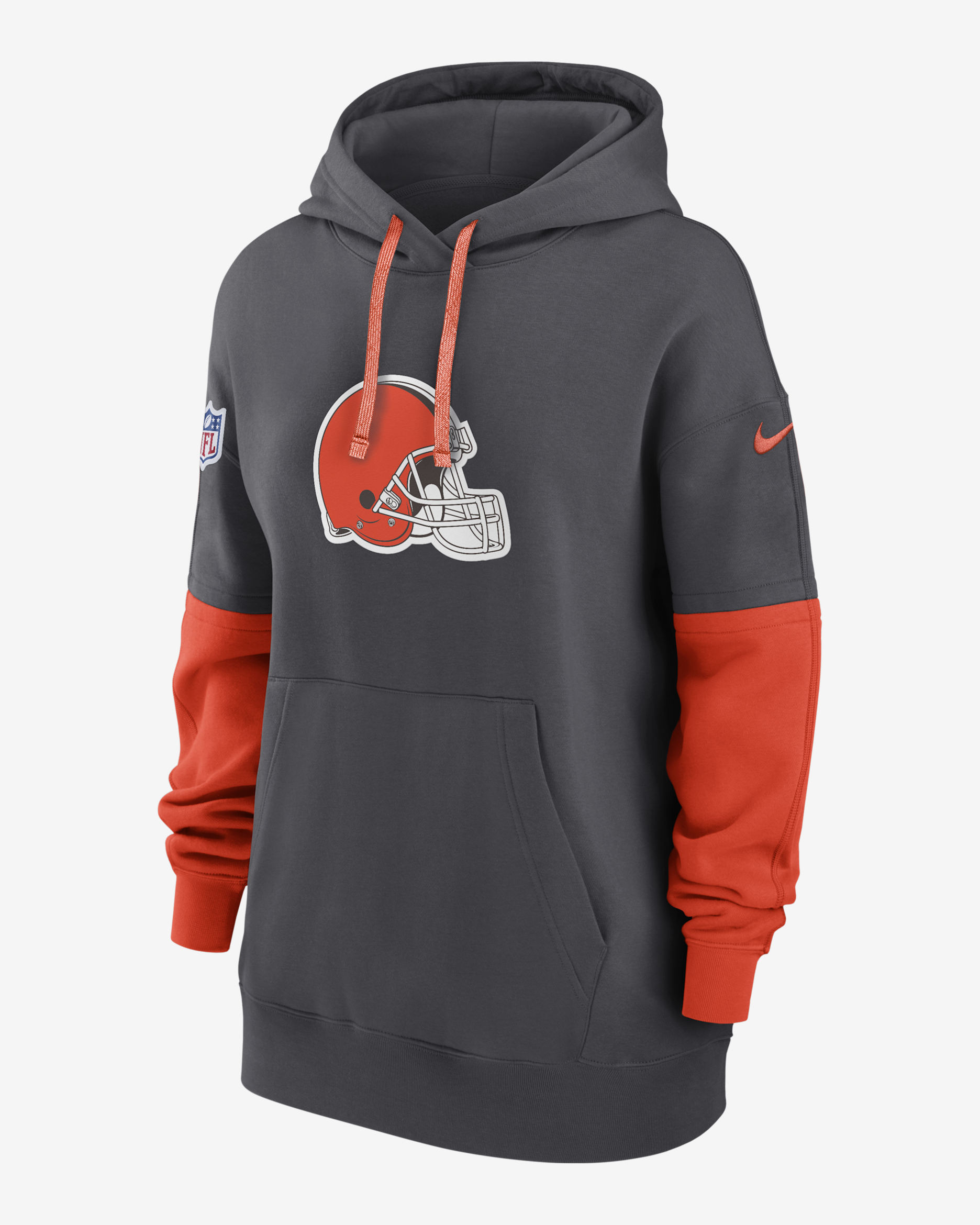 Cleveland Browns Sideline Essential Women's Nike NFL Pullover Hoodie - Anthracite