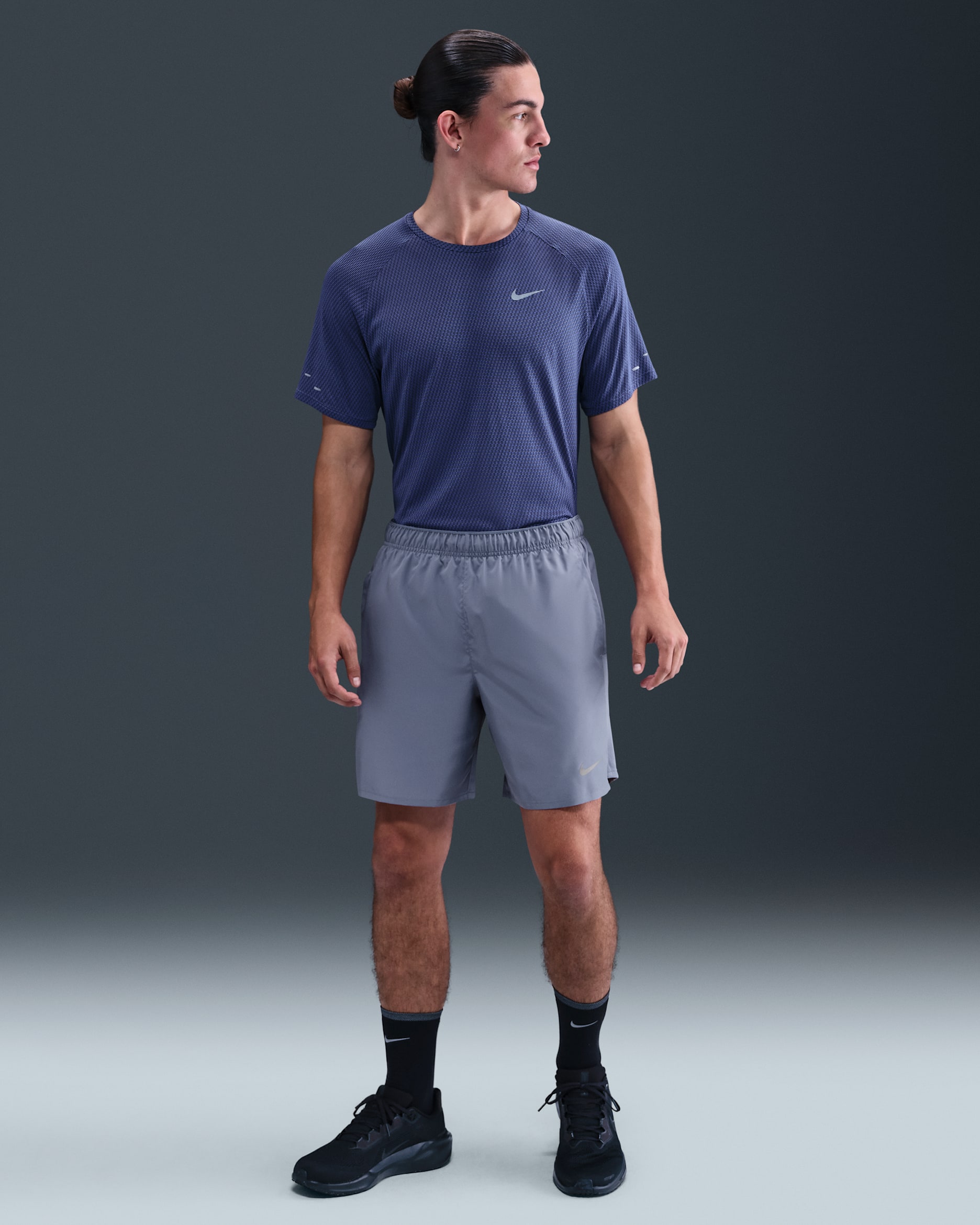 Nike Challenger Men's Dri-FIT 18cm (approx.) Brief-Lined Running Shorts - World Indigo/World Indigo/Black