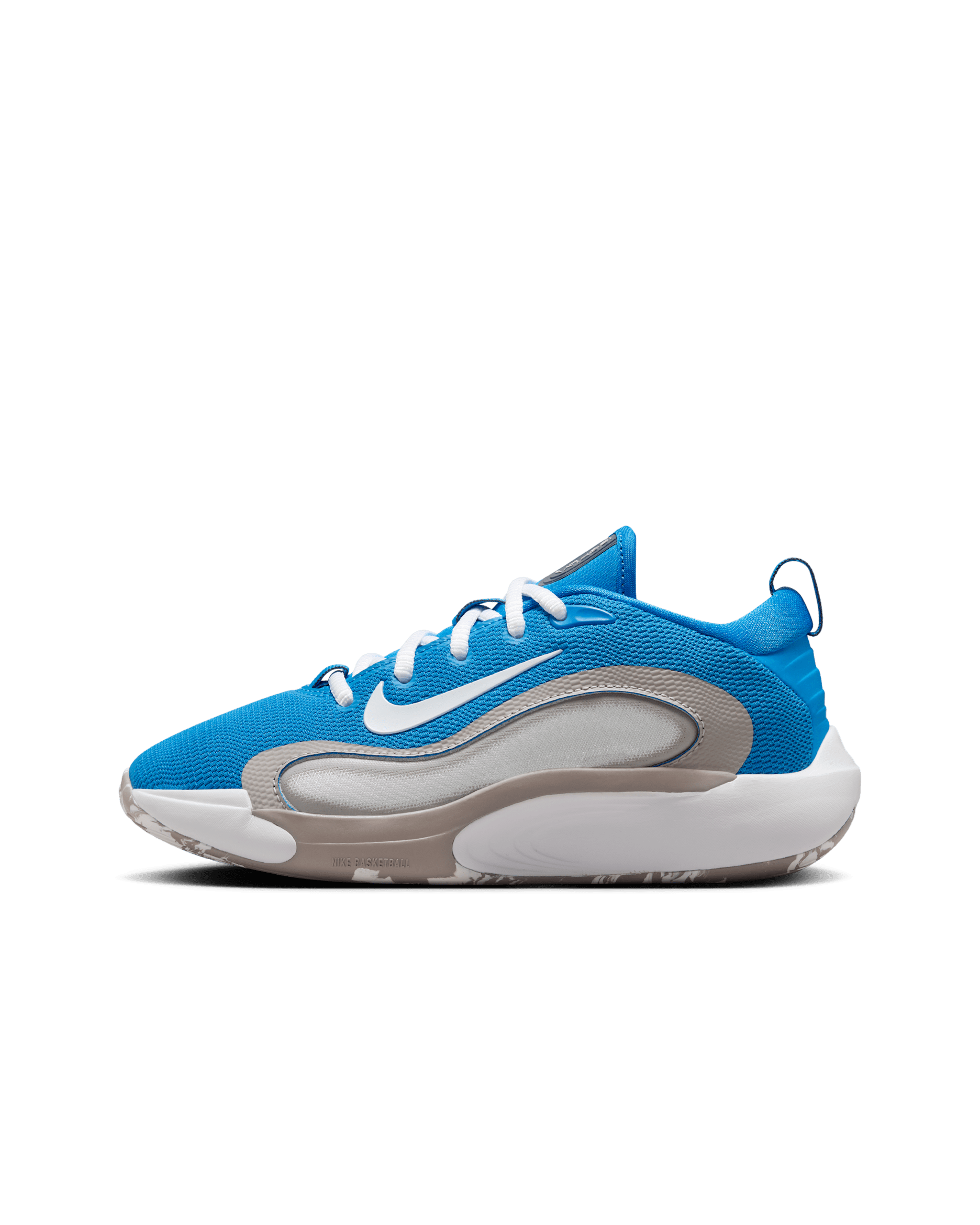 Tenis de básquetbol para niños grandes Nike IsoFly - Azul foto/Gris universitario/Fantasma/Blanco