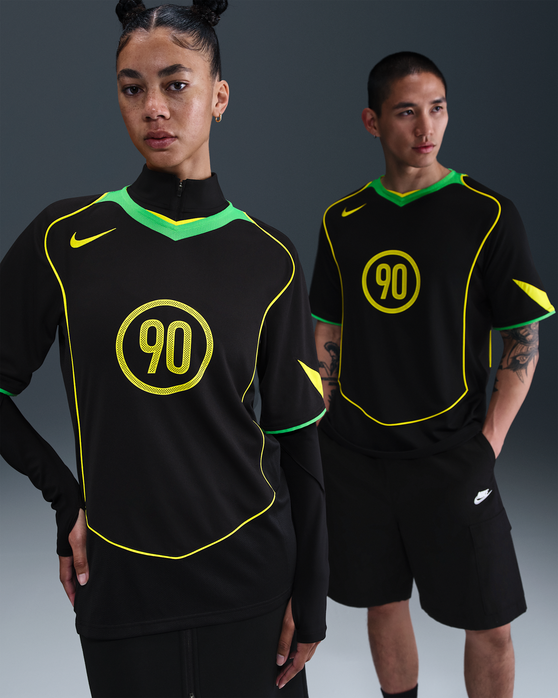 Nike Total 90 Dri-FIT voetbalshirt voor heren - Zwart/Green Spark/Opti Yellow/Opti Yellow