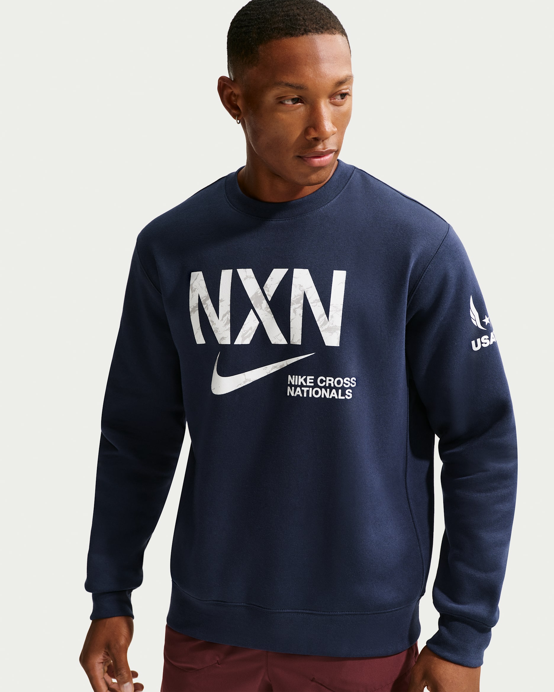 Nike 2025 NXN Men's Crew-Neck Running Sweatshirt - College Navy