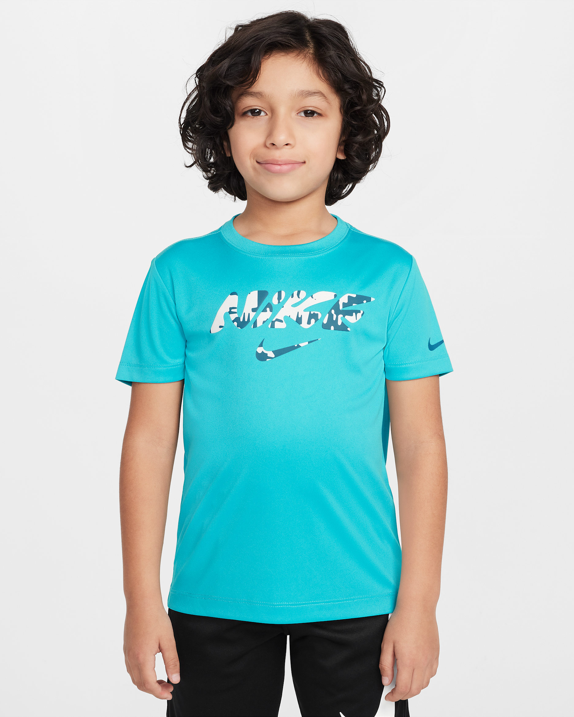 Playera con gráfico Multi Bold para niños talla pequeña Nike Dri-FIT - Cactus empolvado