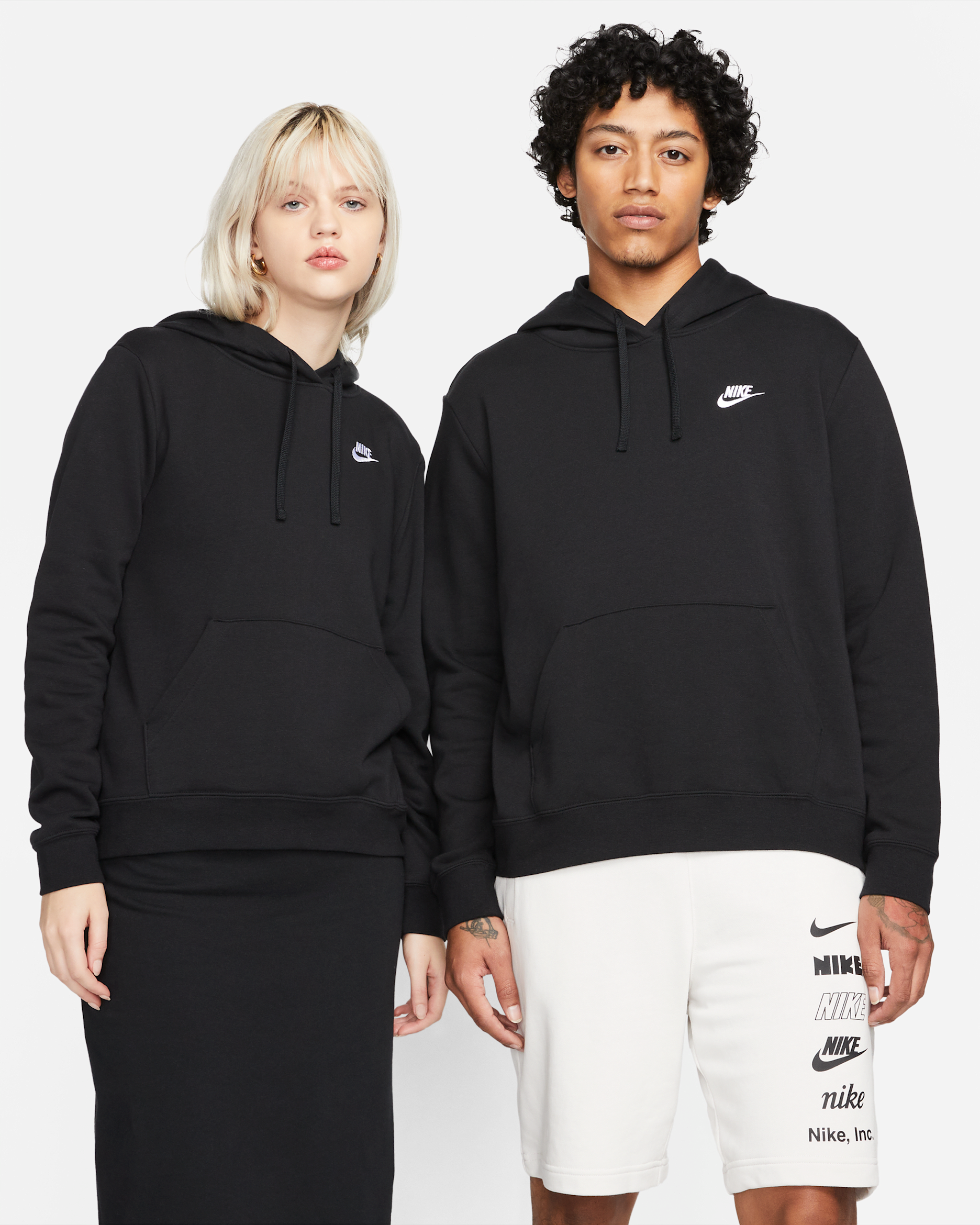Nike Sportswear Club Fleece Women's Pullover Hoodie - Black/White