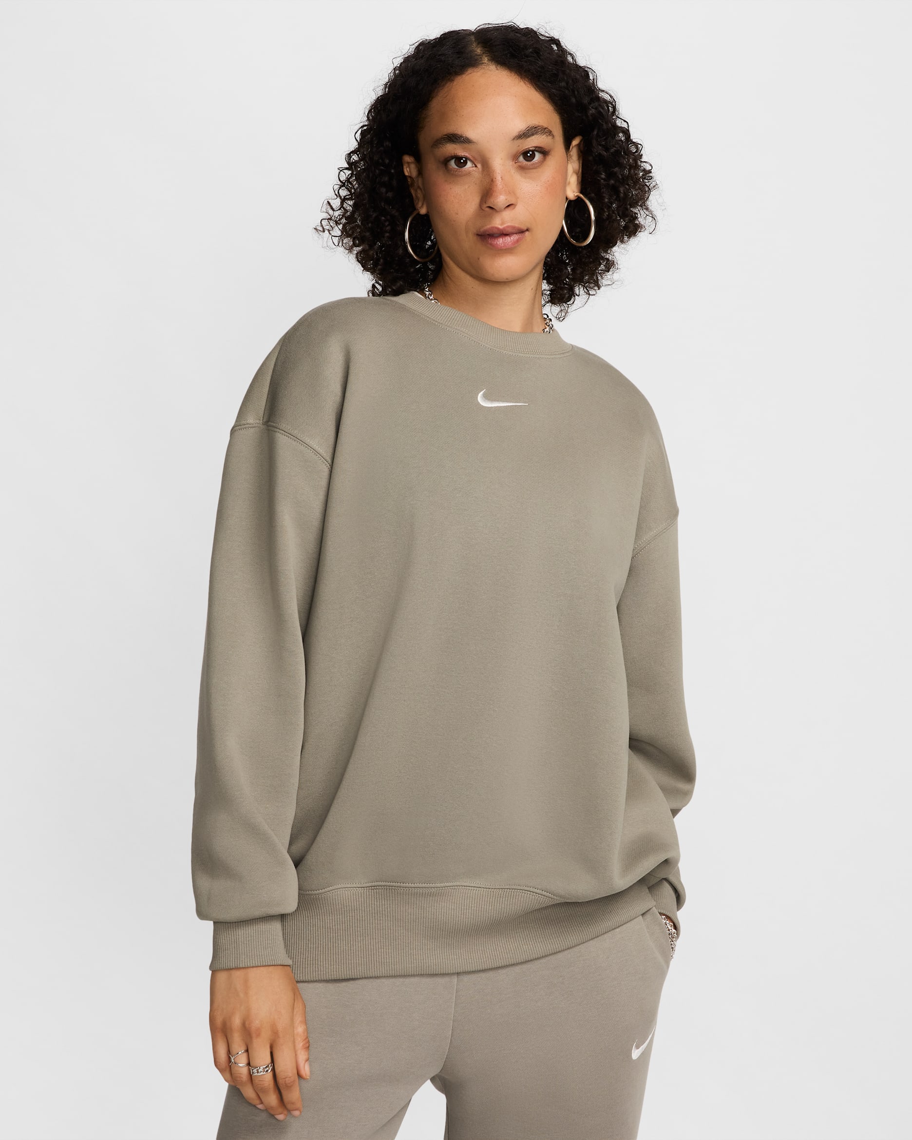 Nike Sportswear Phoenix Fleece Women's Oversized Crew-Neck Sweatshirt - Light Army/Sail