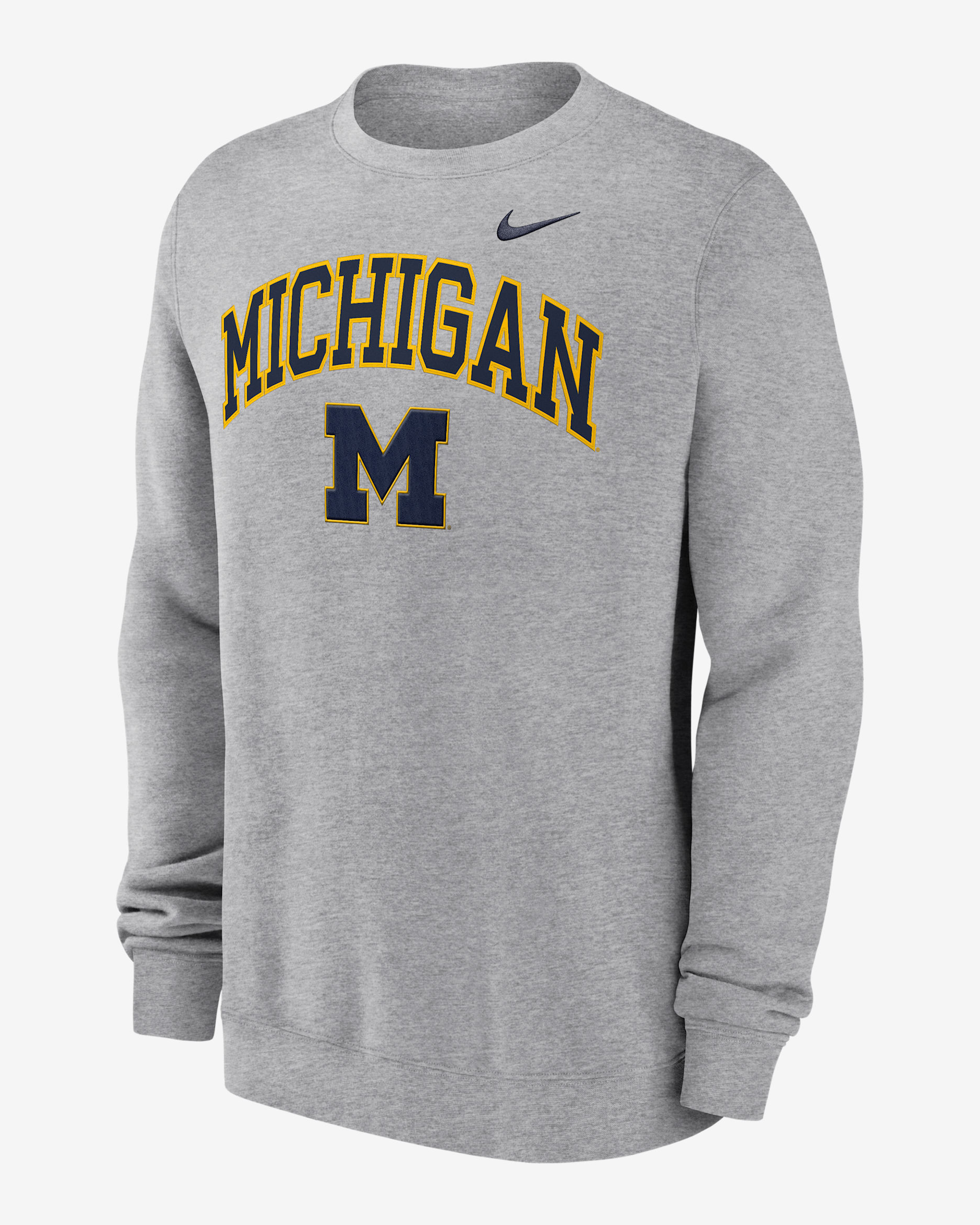 Michigan Arch Men's Nike College Pullover Crew - Grey