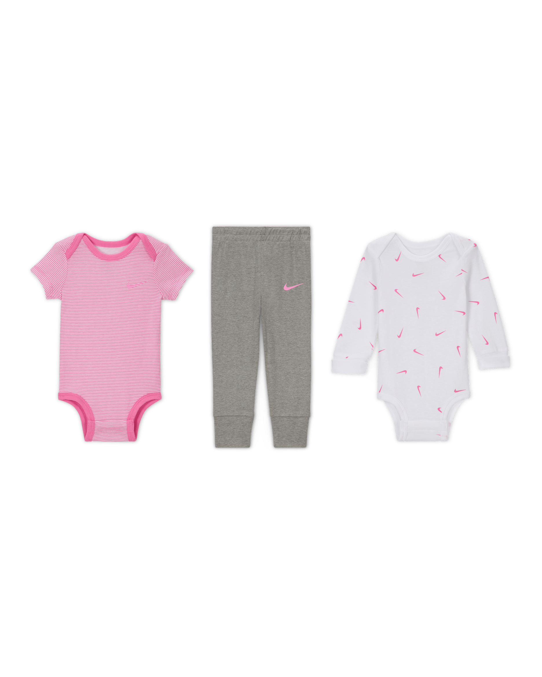 Nike Baby Essentials Baby (0-9M) 3-Piece Bodysuits and Pants Set - White