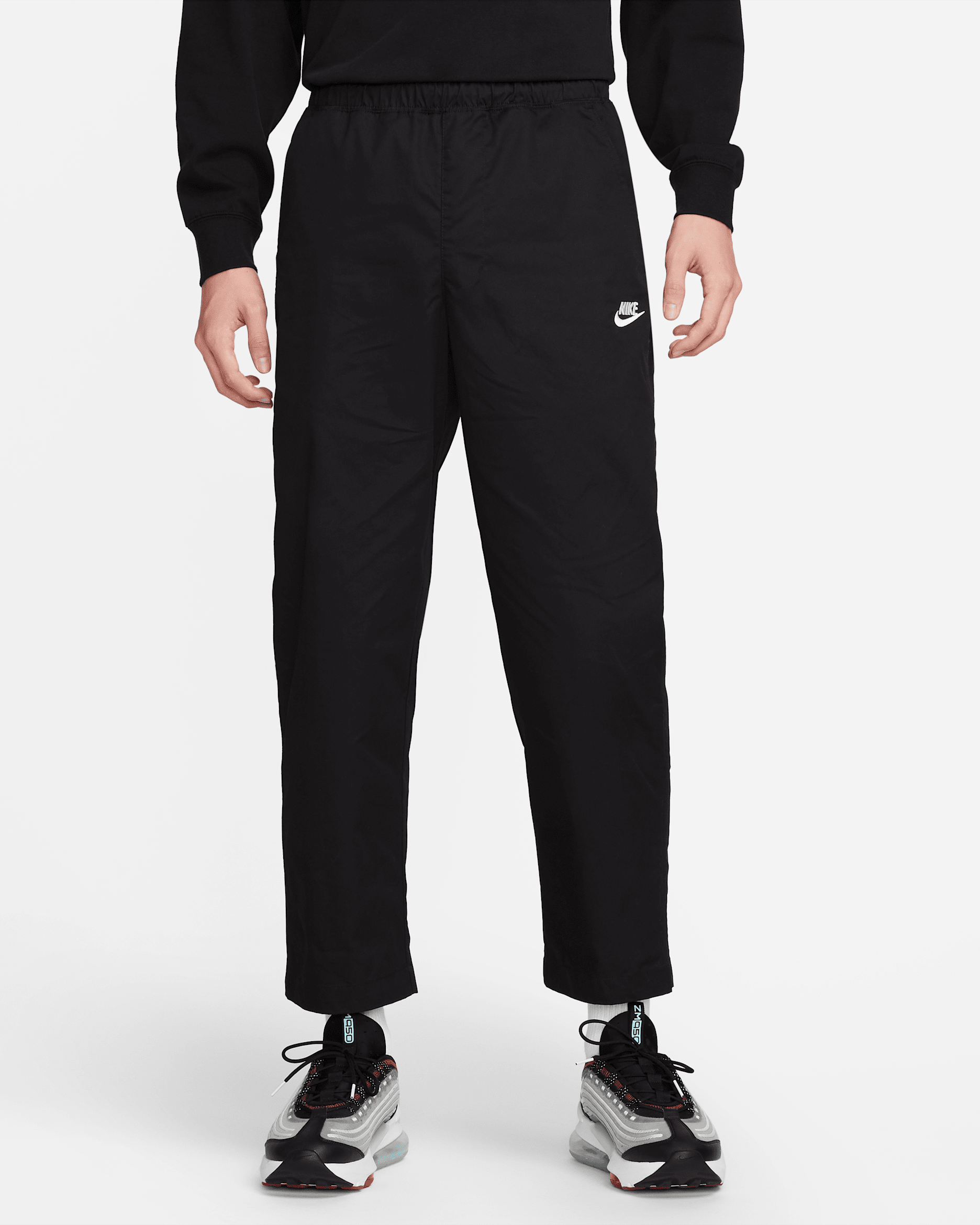 Nike Club Men's Woven Straight Leg Trousers - Black/White