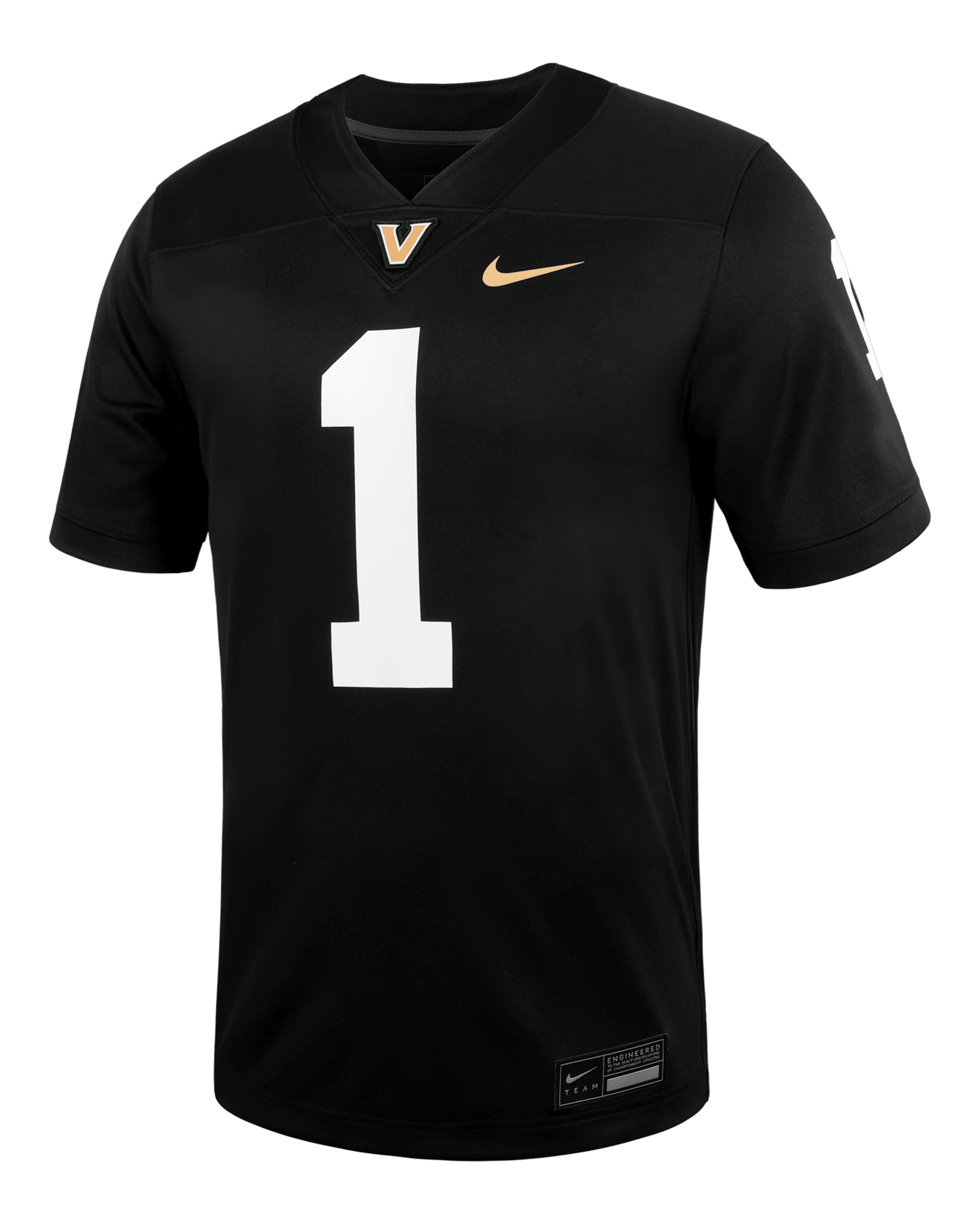 Jersey de fútbol americano universitario Nike Replica para hombre Vanderbilt - Negro