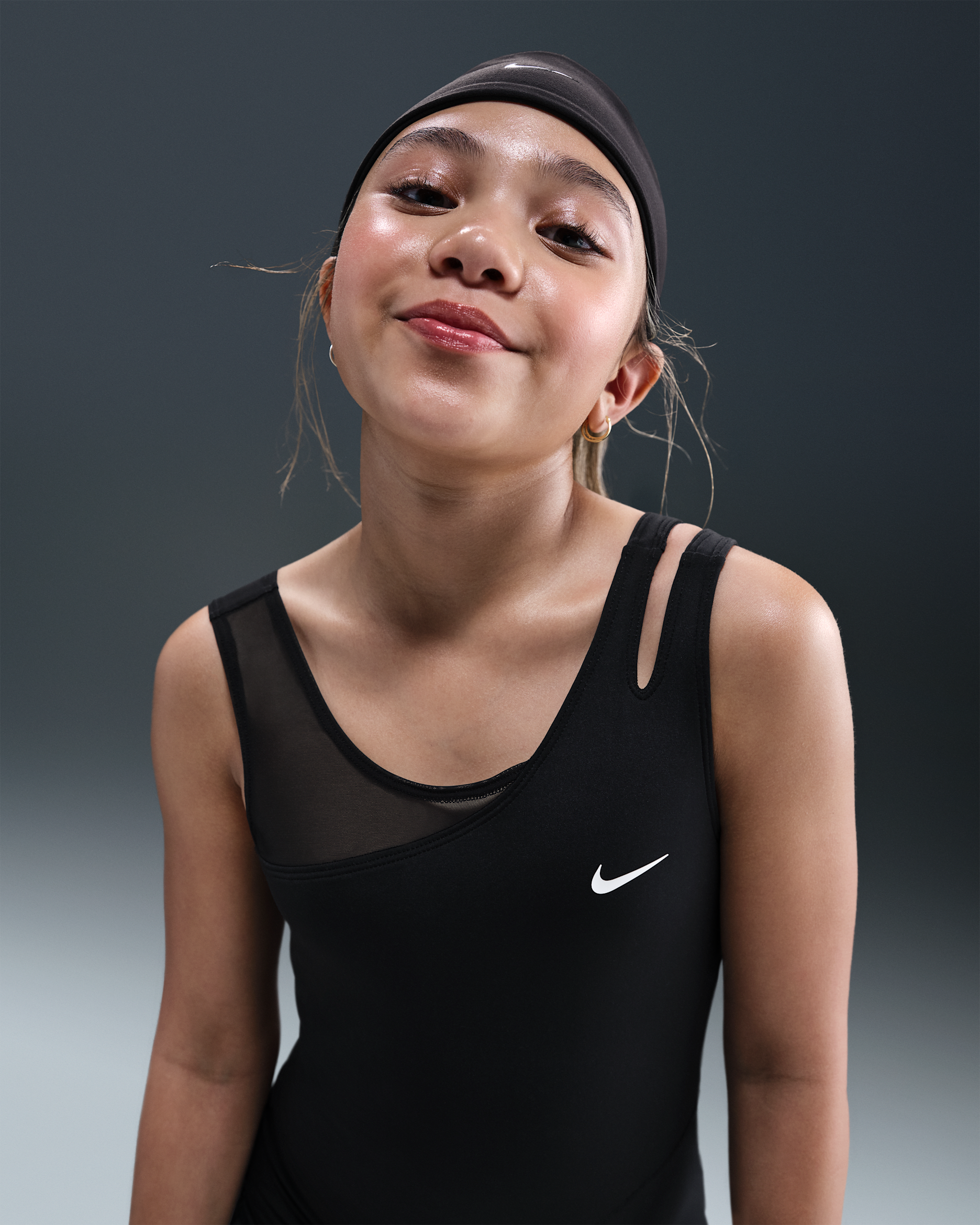 Nike Girls' Dri-FIT Leotard - Black/Black/White