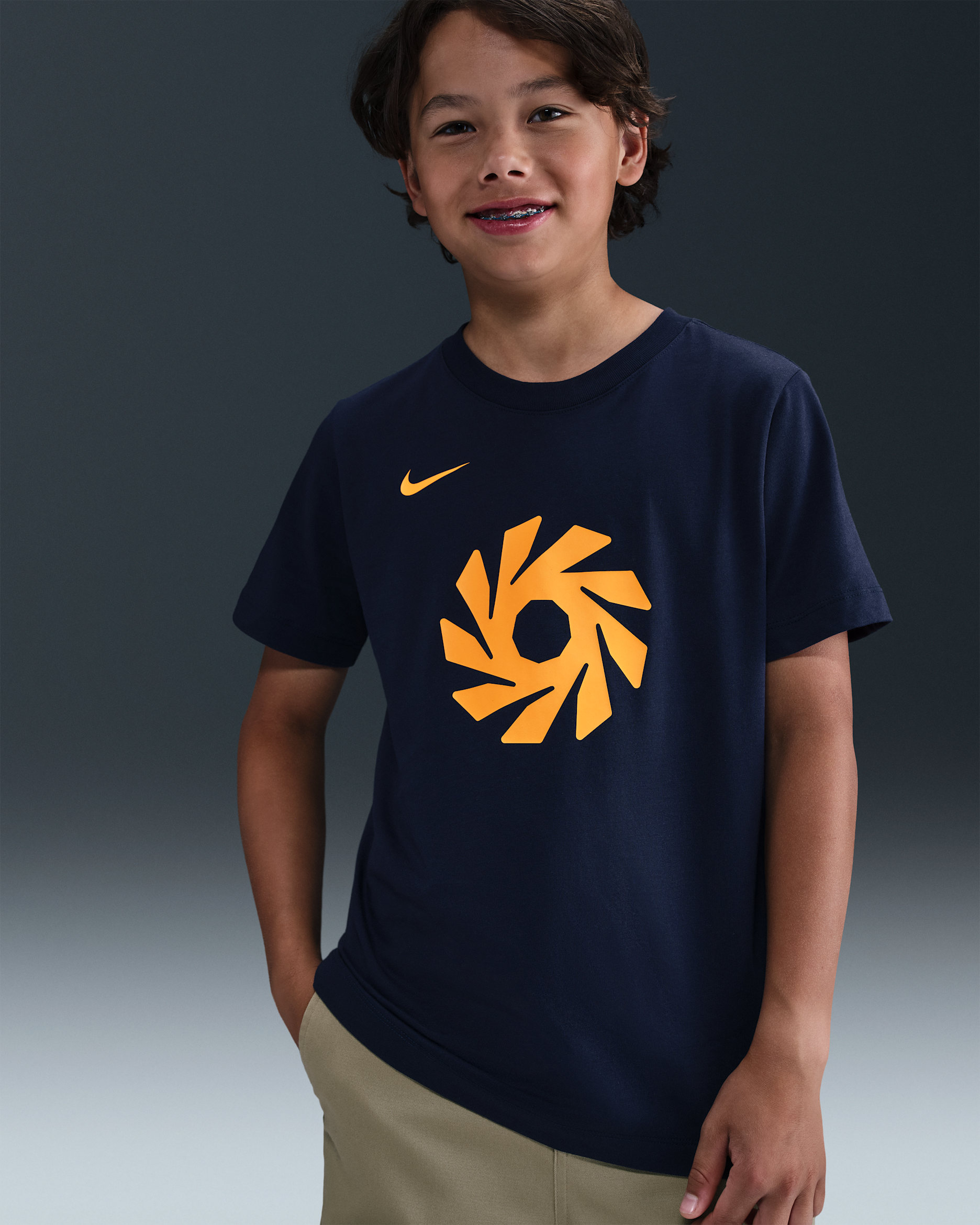 Playera para niños talla grande Erling Haaland - Azul oscuro