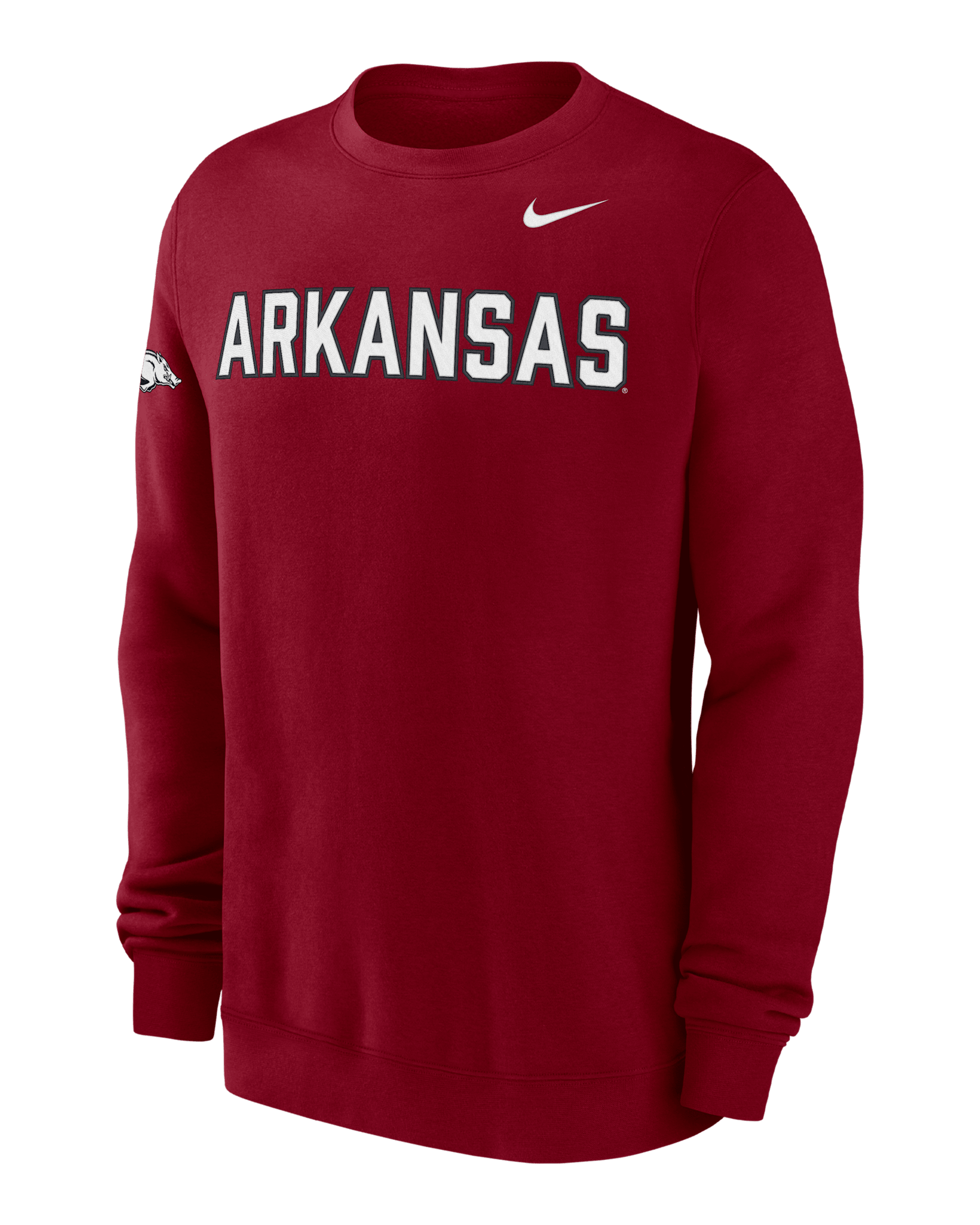 Arkansas Club Fleece Men's Nike College Crew-Neck Sweatshirt - Team Crimson