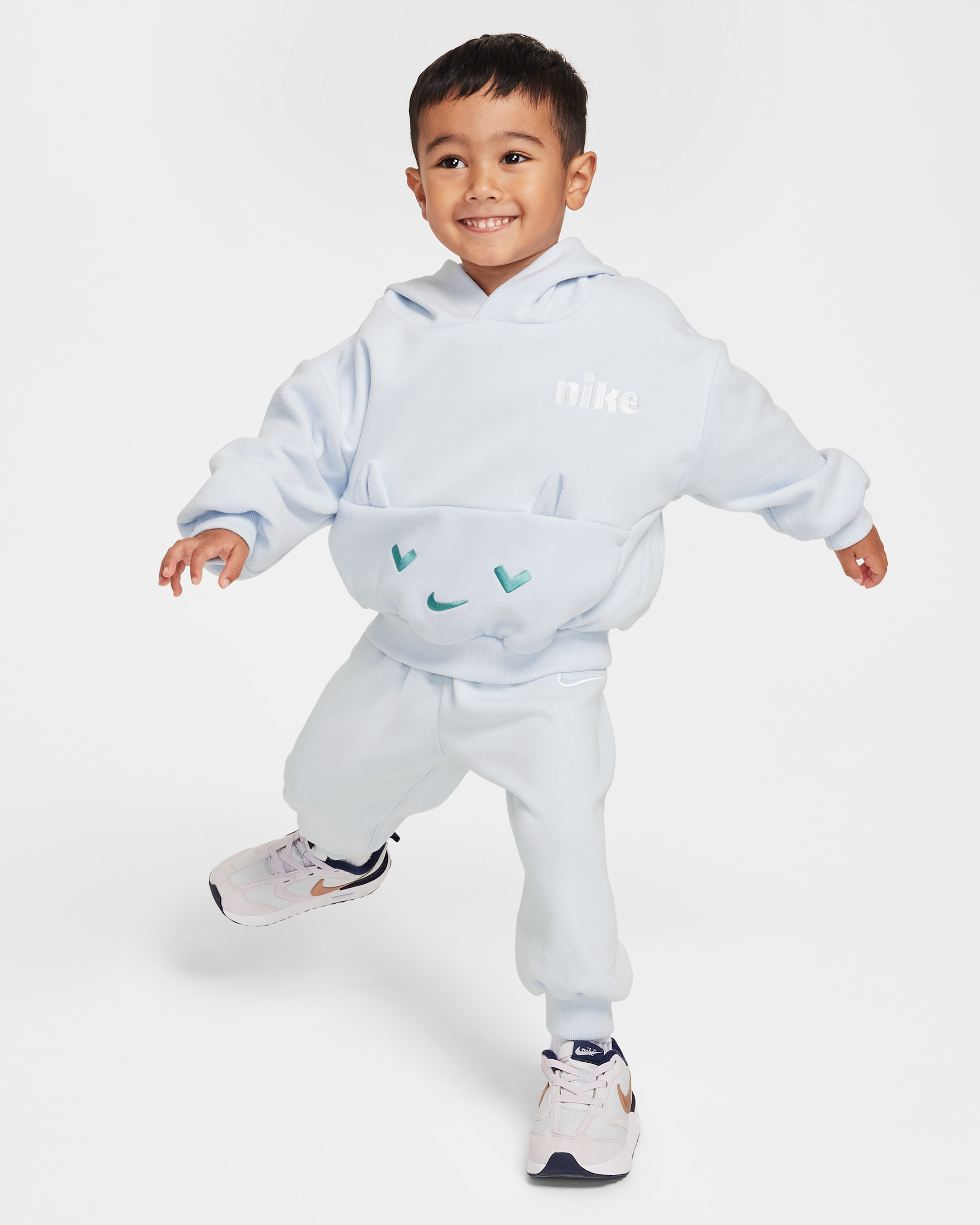 나이키 코지 컴포트 베이비 후디 앤 조거 세트 - 풋볼 그레이