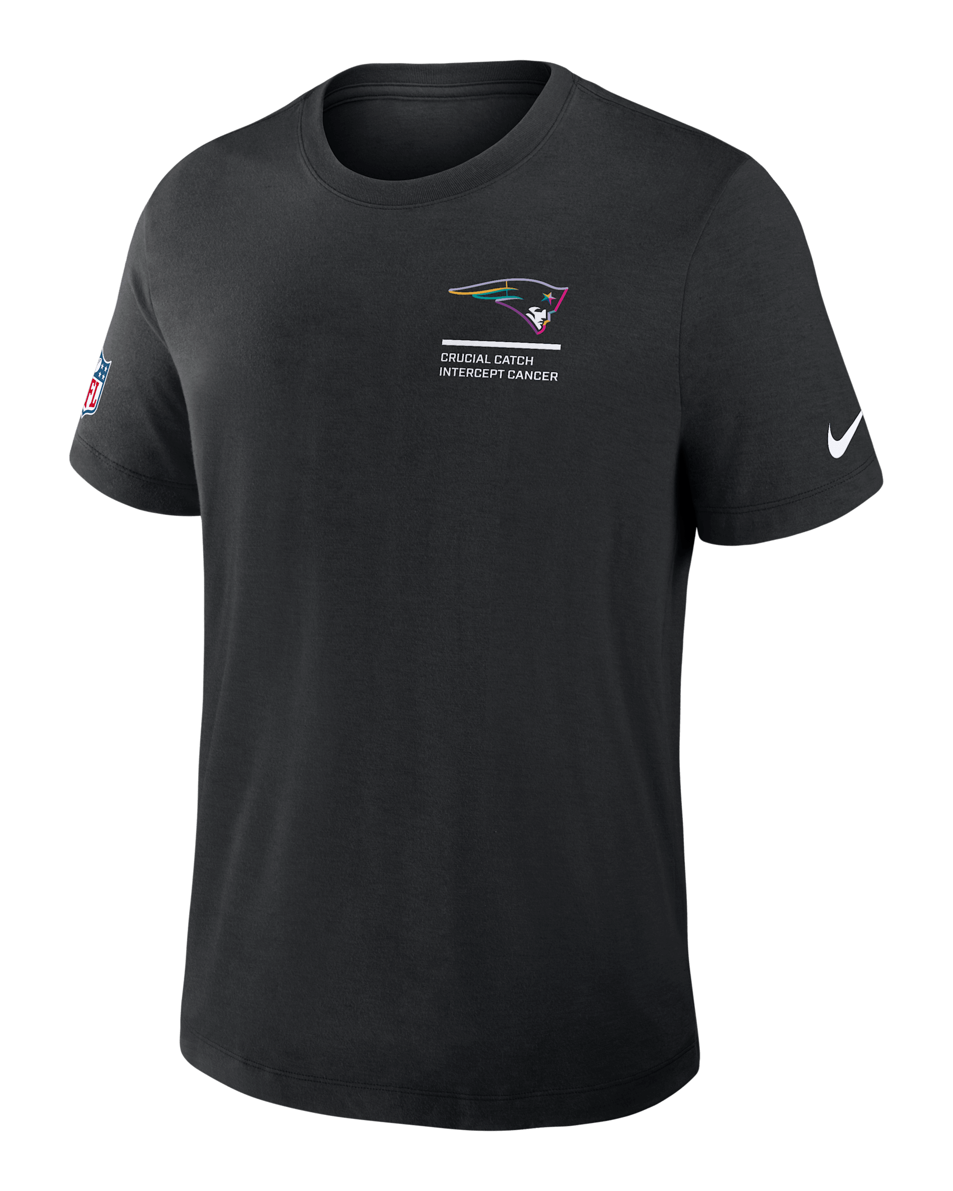New England Patriots Crucial Catch Men's Nike Dri-FIT NFL T-Shirt - Black