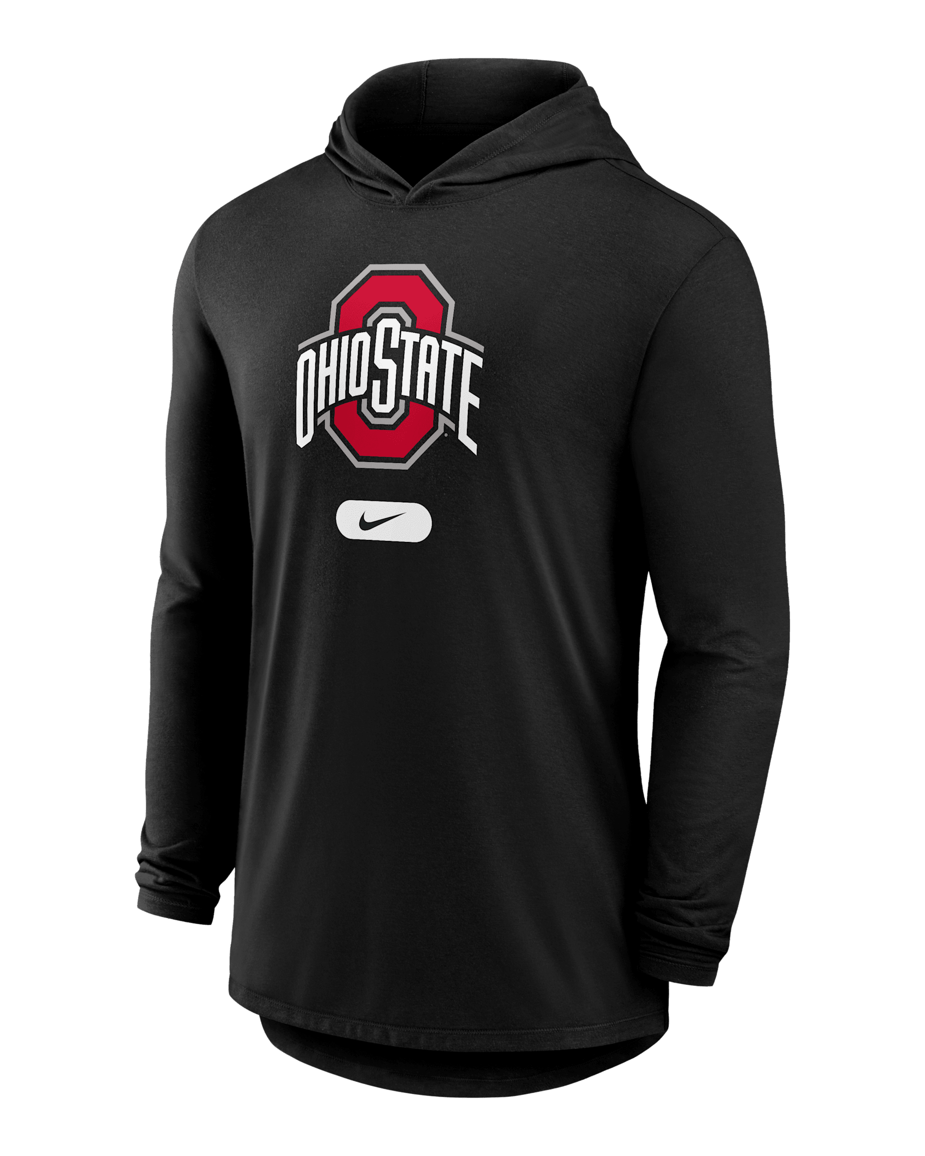 Ohio State Buckeyes Men's Nike Dri-FIT College Long-Sleeve Hooded T-Shirt - Black
