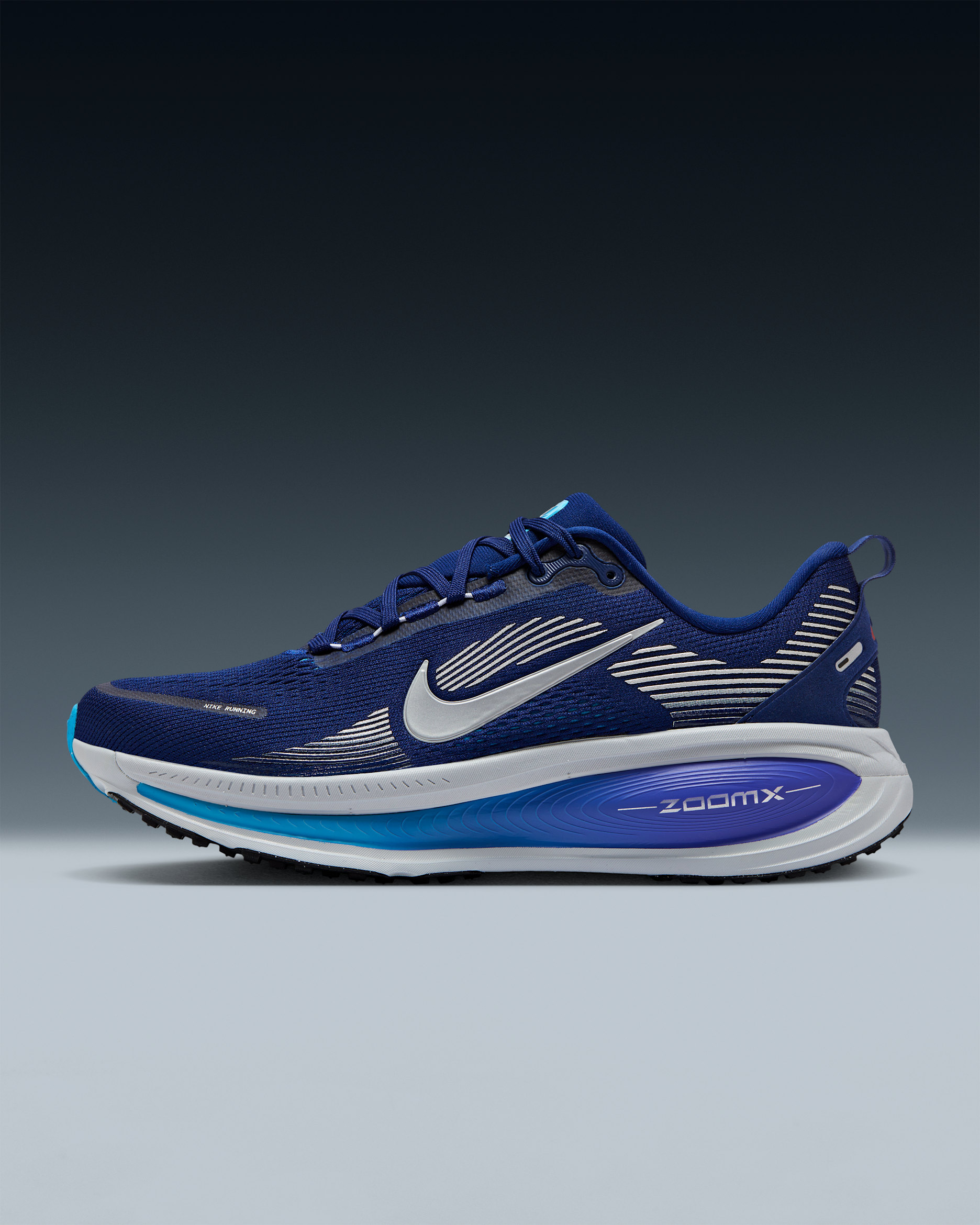 Nike Vomero 18 Men's Road Running Shoes - Blue Void/Blue Lightning/Bright Crimson/Metallic Silver