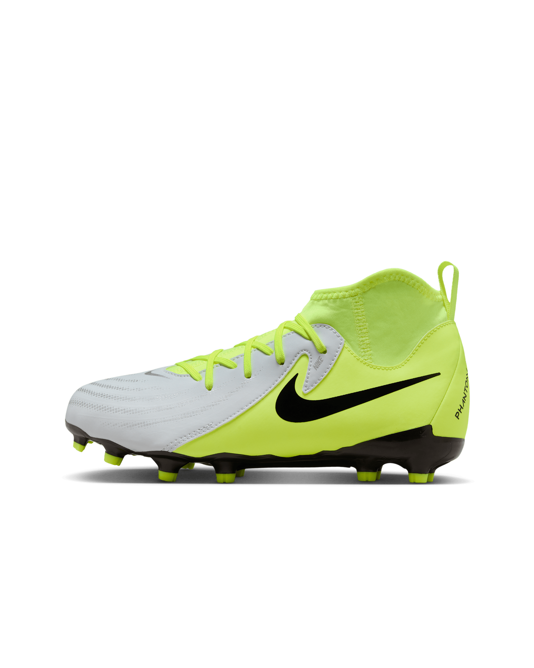 Ποδοσφαιρικά παπούτσια MG Nike Jr. Phantom Luna 2 Academy για μικρά/μεγάλα παιδιά - Metallic Silver/Volt/Μαύρο