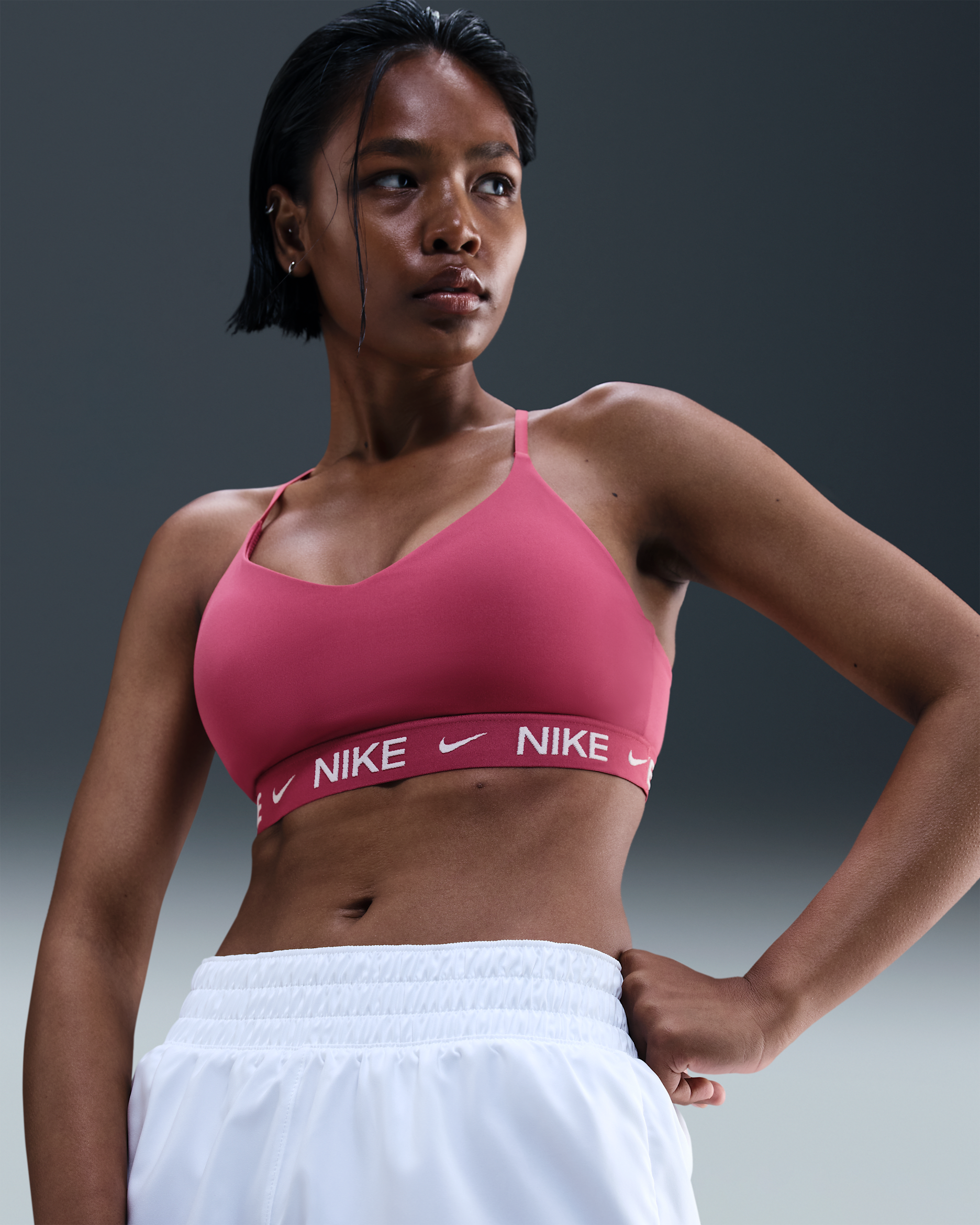 Nike Indy Light-Support Women's Padded Adjustable Sports Bra - Sweet Beet
