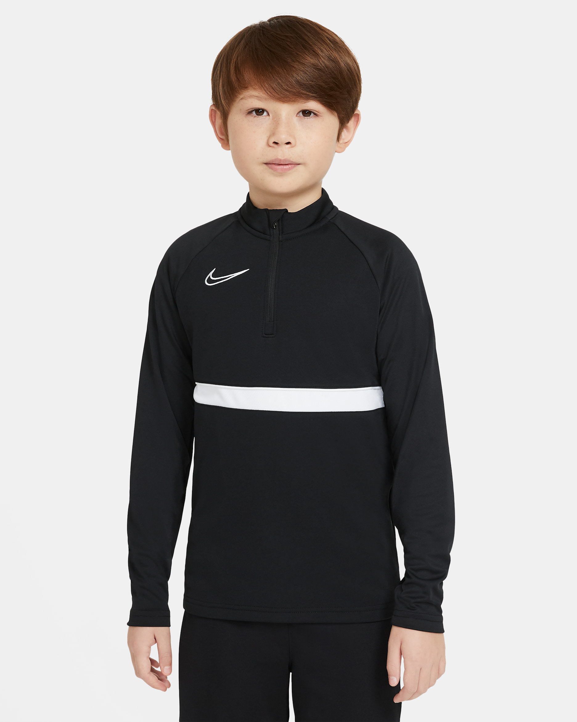 Nike Dri-FIT Academy Big Kids' Soccer Drill Top - Black/White/White/White